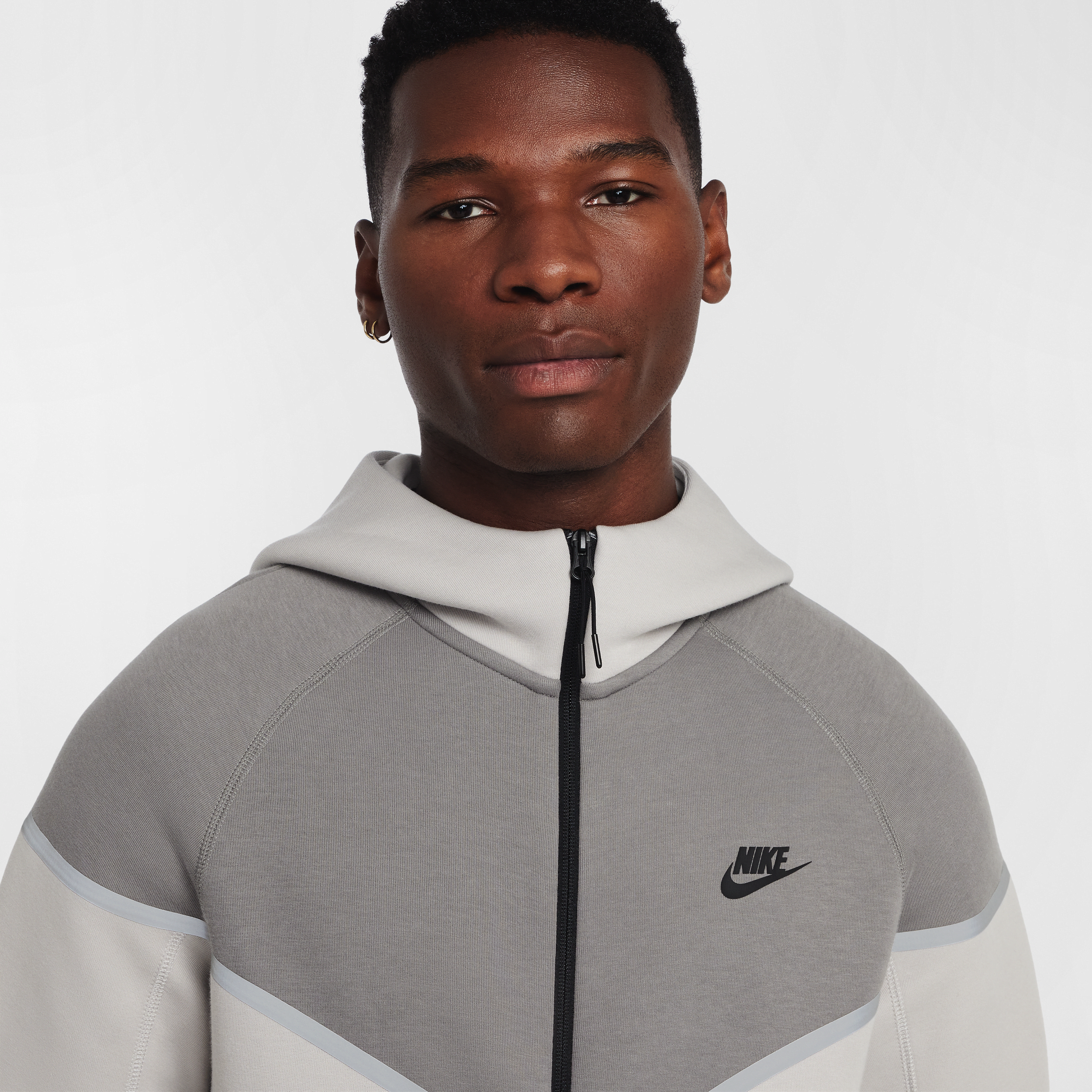 Veste à zip en Fleece Nike Tech Windrunner pour homme - Gris