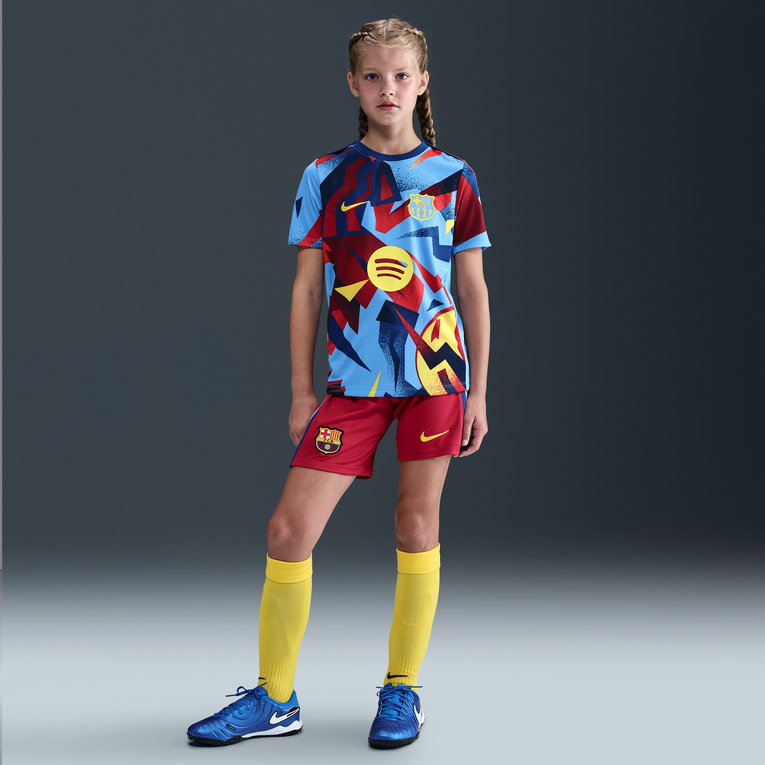 Nike FC Barcelona 2025/26 Stadium Fourth  Dri-FIT replicavoetbalshort voor kids - Rood