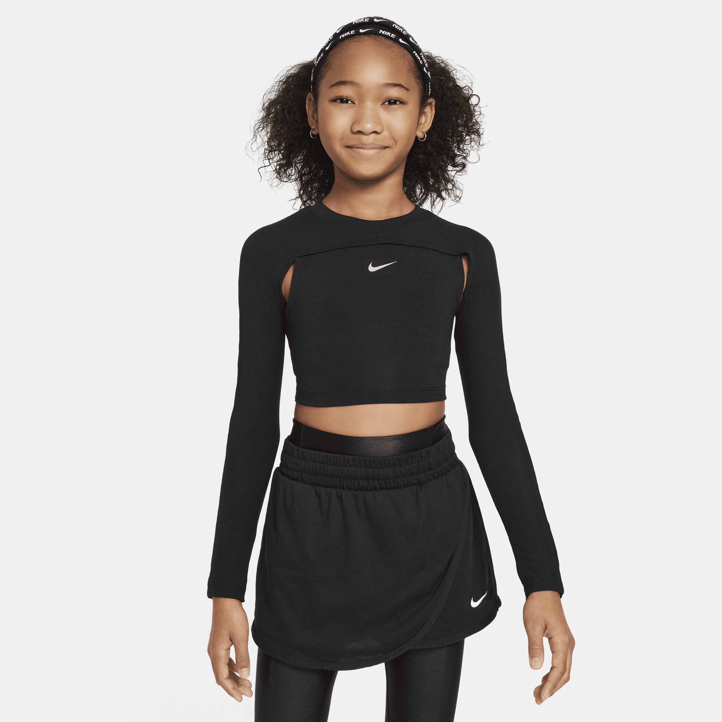 Haut à manches longues Nike Dri-FIT pour fille - Noir