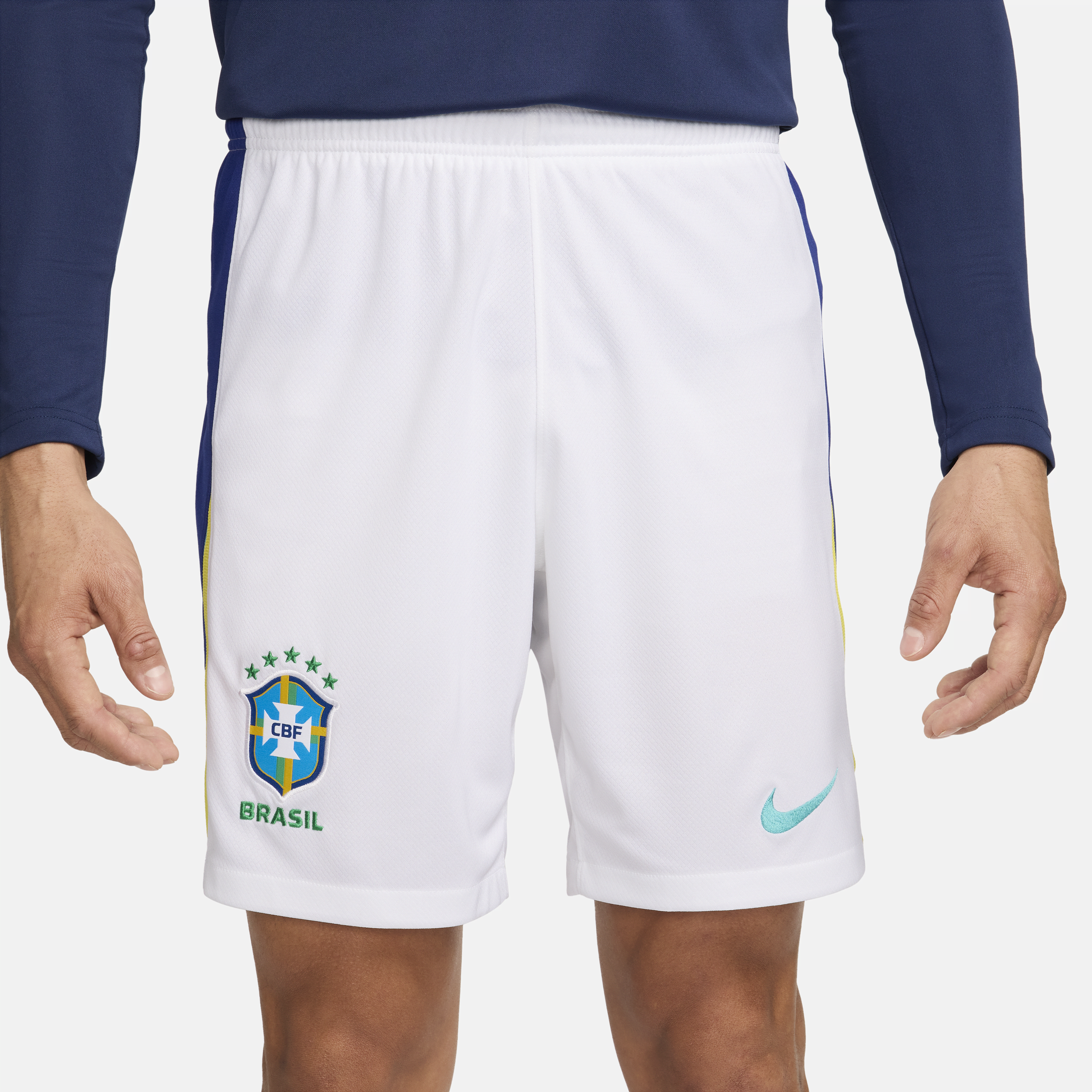 Nike Brazilië 2024 Stadium Uit Dri-FIT replica voetbalshorts voor heren Wit