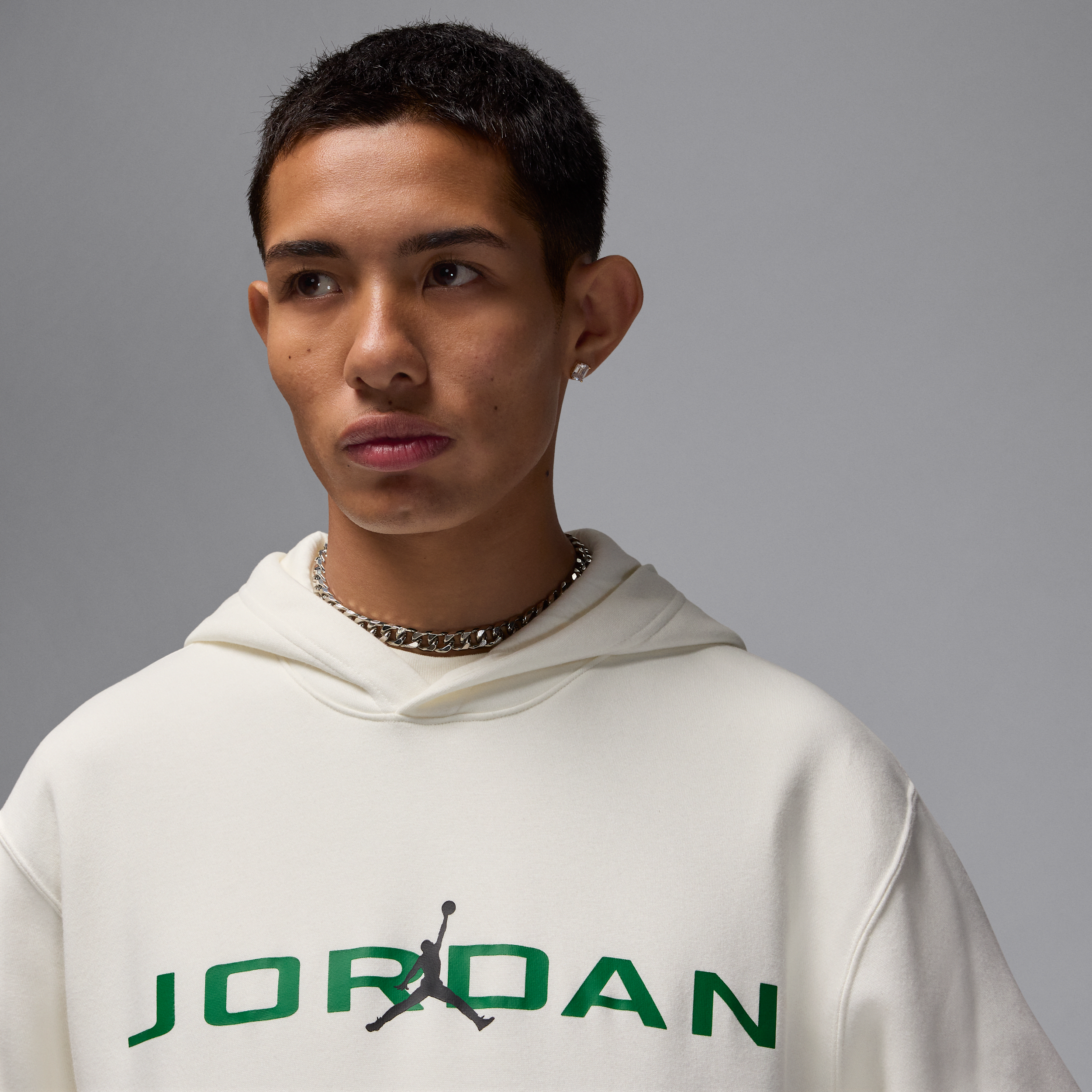 Sweat à capuche en tissu Fleece Jordan Essentials pour Homme - Blanc