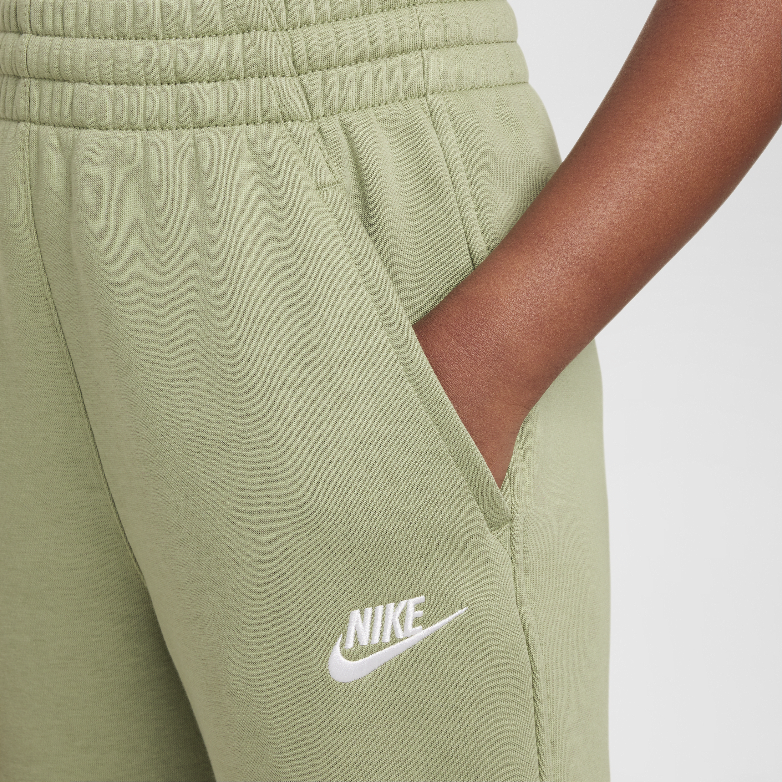 Pantalon taille haute ajusté Nike Sportswear Club Fleece pour ado (fille) - Vert