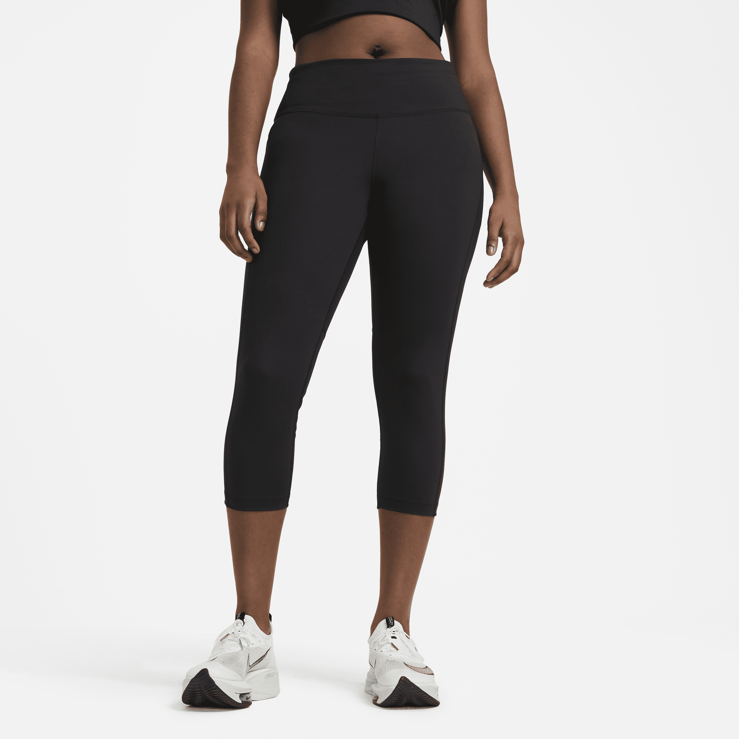 Image of Nike Fast Korte hardlooplegging met halfhoge taille voor dames (Plus Size) - Zwart