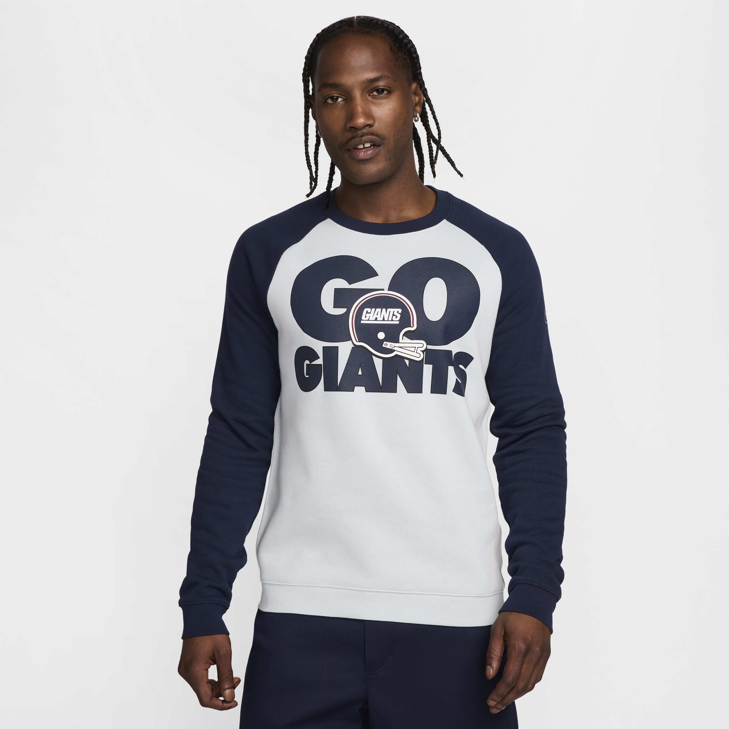 Sweat-shirt Nike Historic Raglan (NFL Giants) pour Homme - Gris