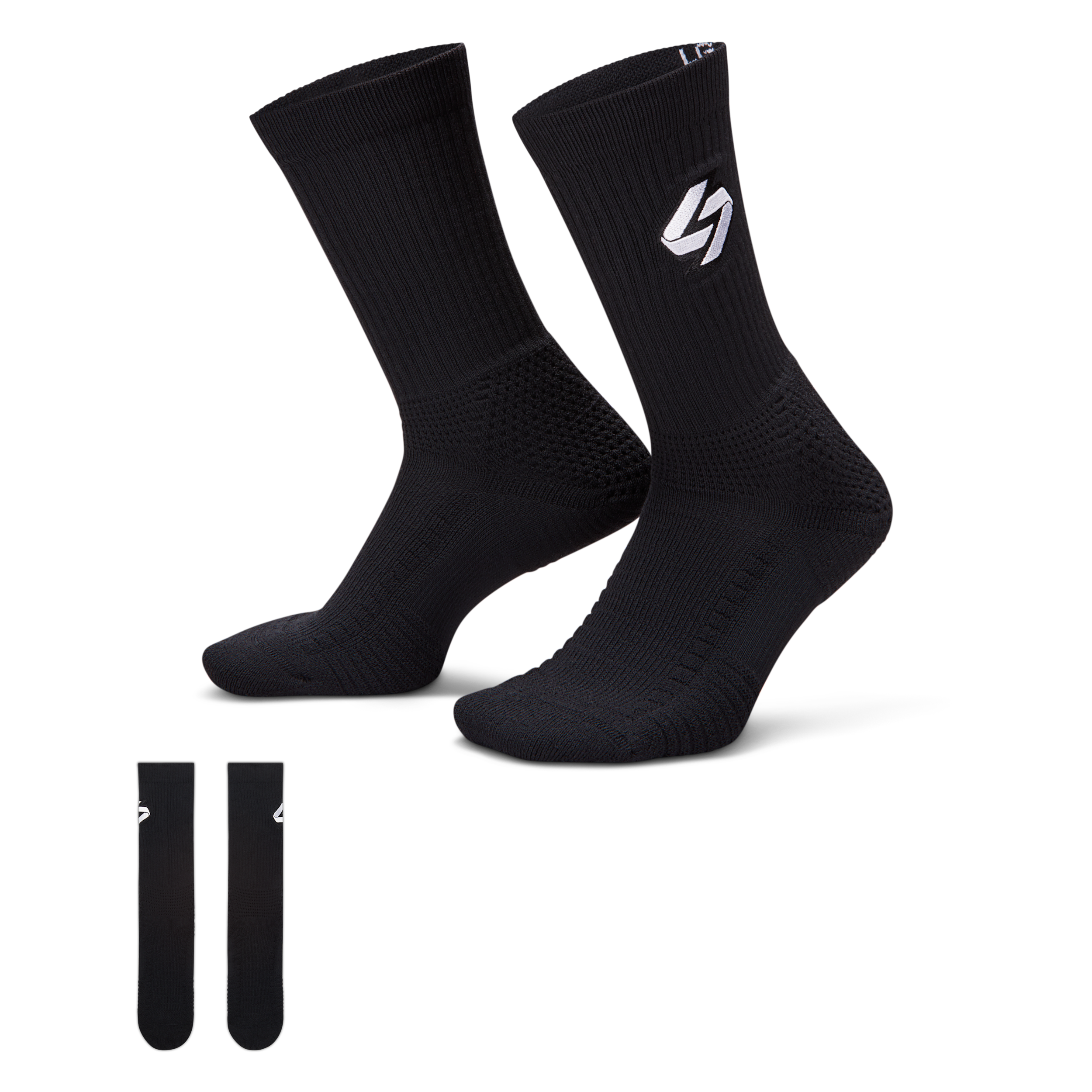 Calze ammortizzate di media lunghezza Luka Elite - Nero