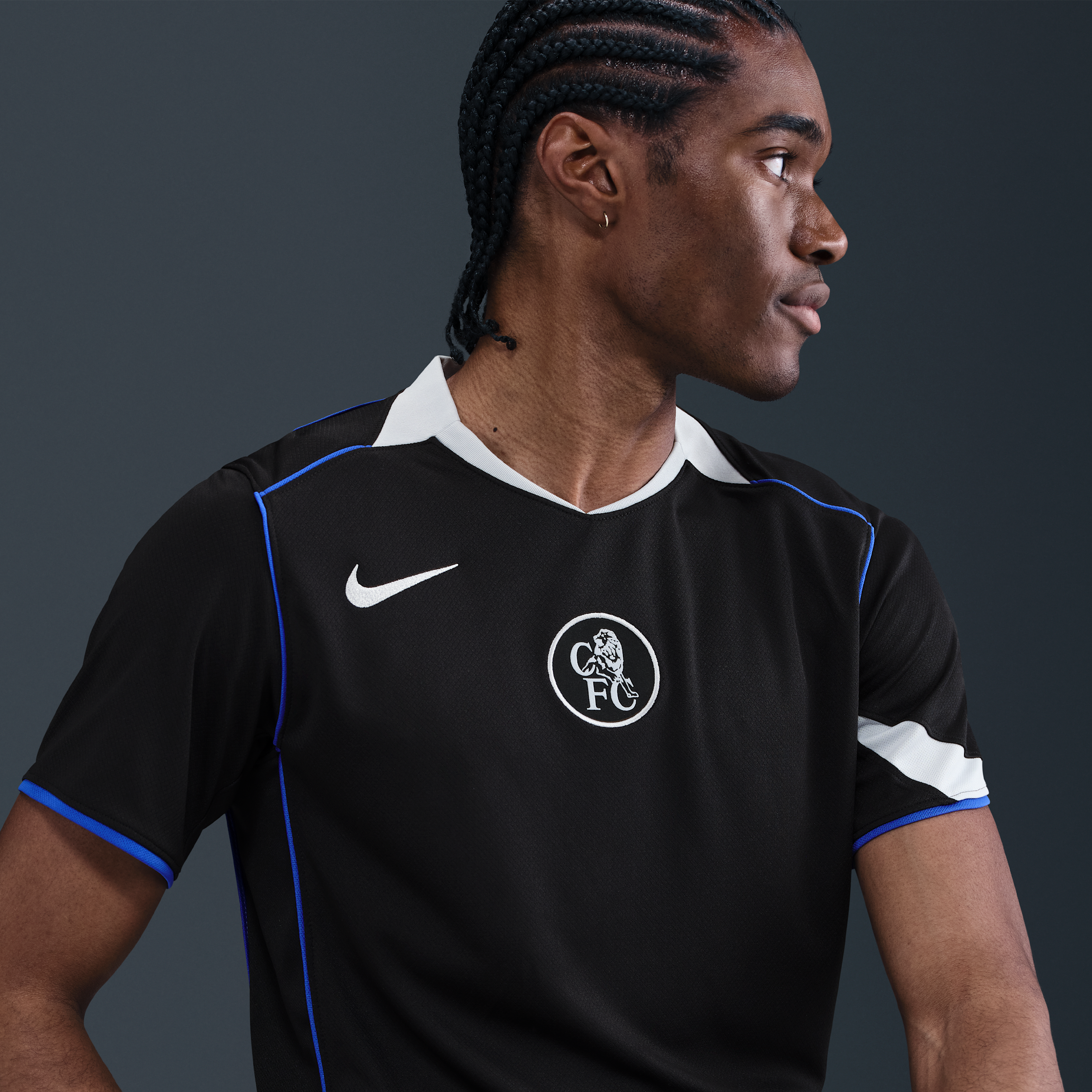 Thumbnail - FC Chelsea 2025/26 Stadium Third Nike Dri-FIT Replika-Fußballtrikot (Herren) - Schwarz
