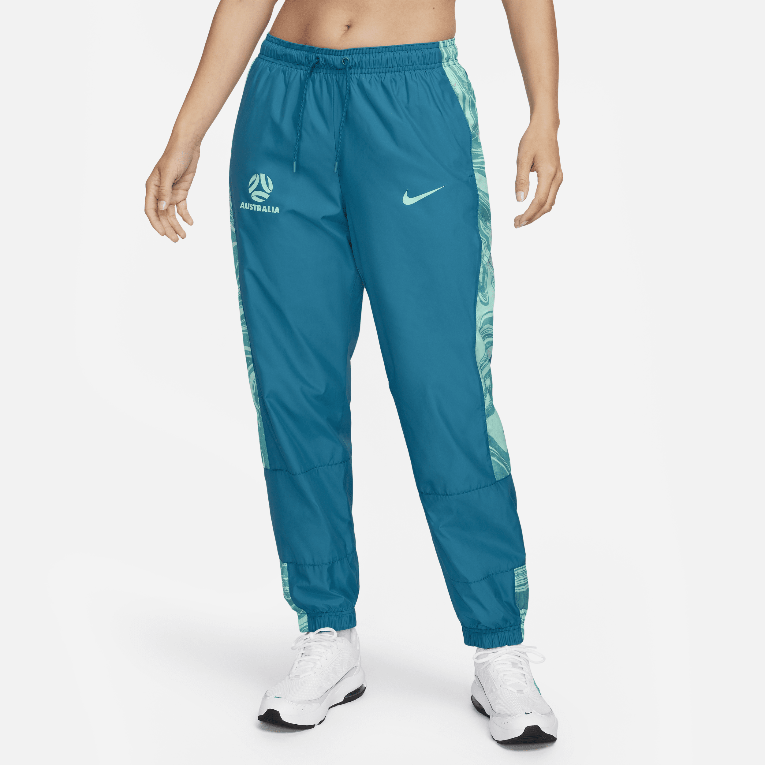 Australia Repel Essential Nike joggingbroek met halfhoge taille en graphic voor dames – Blauw