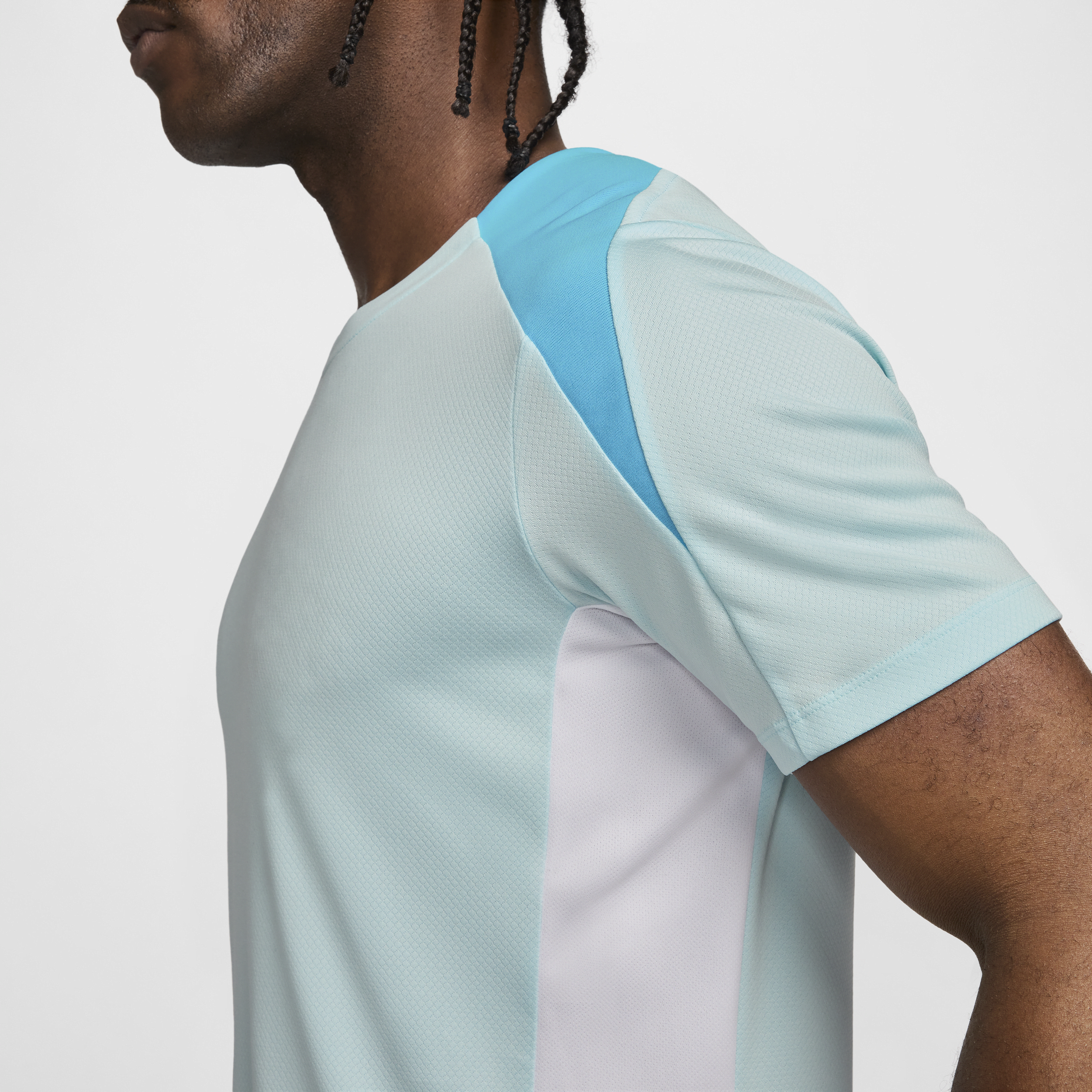 Haut de foot à manches courtes Dri-FIT Nike Strike pour homme - Bleu