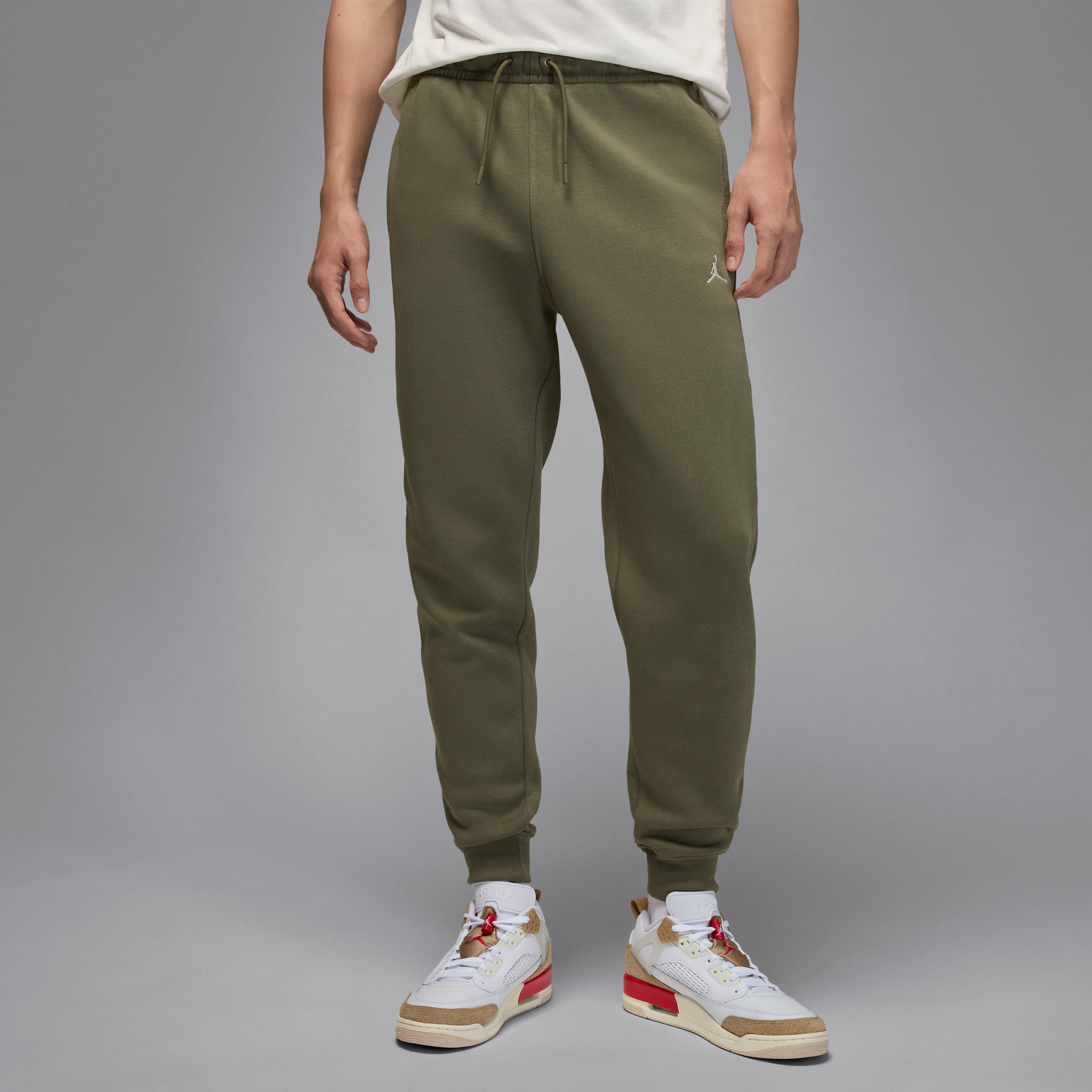 Nike Jordan Brooklyn Fleece Mens Trousers - Green - Cotton/Polyester