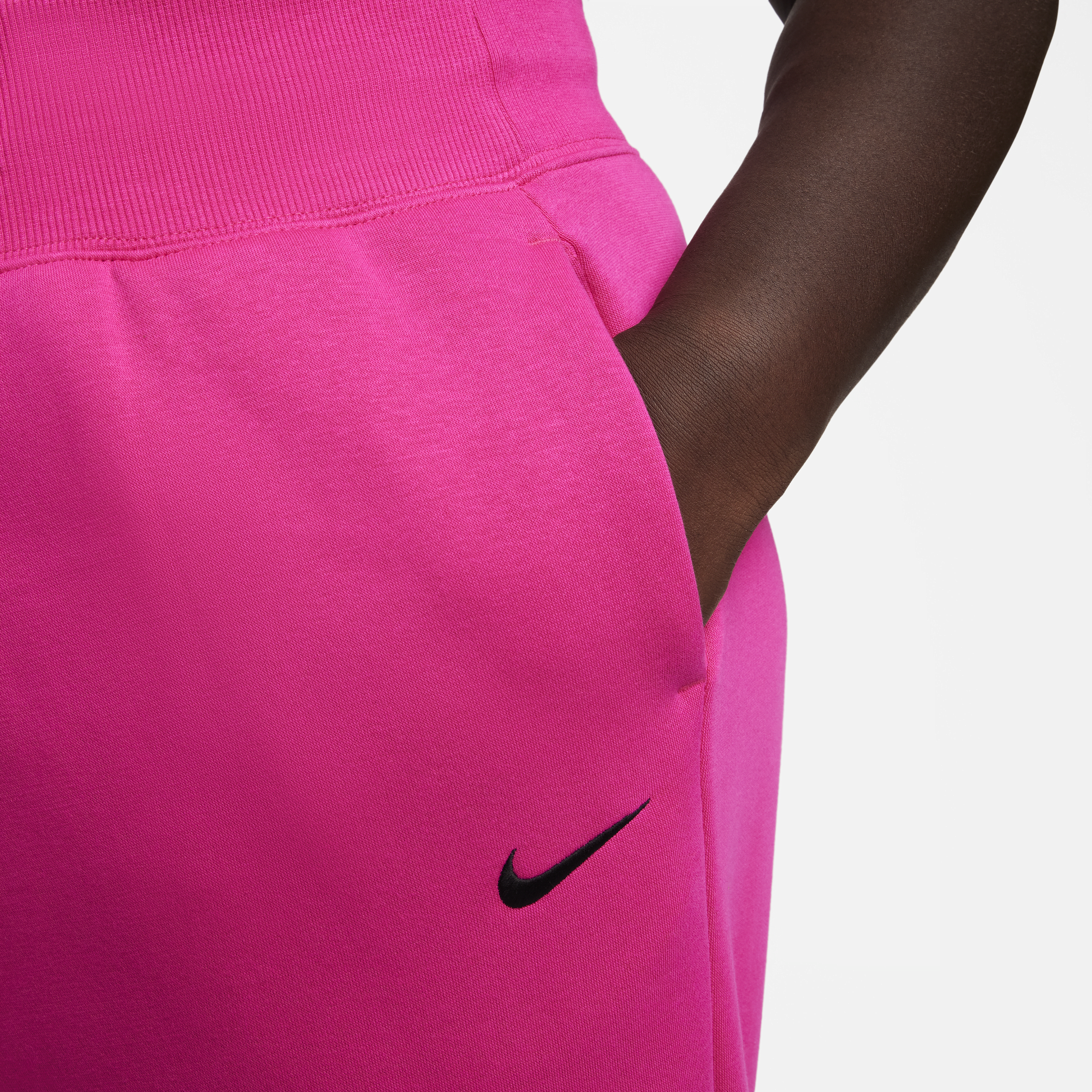 Pantalon de survêtement taille haute oversize Nike Sportswear Phoenix Fleece pour Femme - Rose