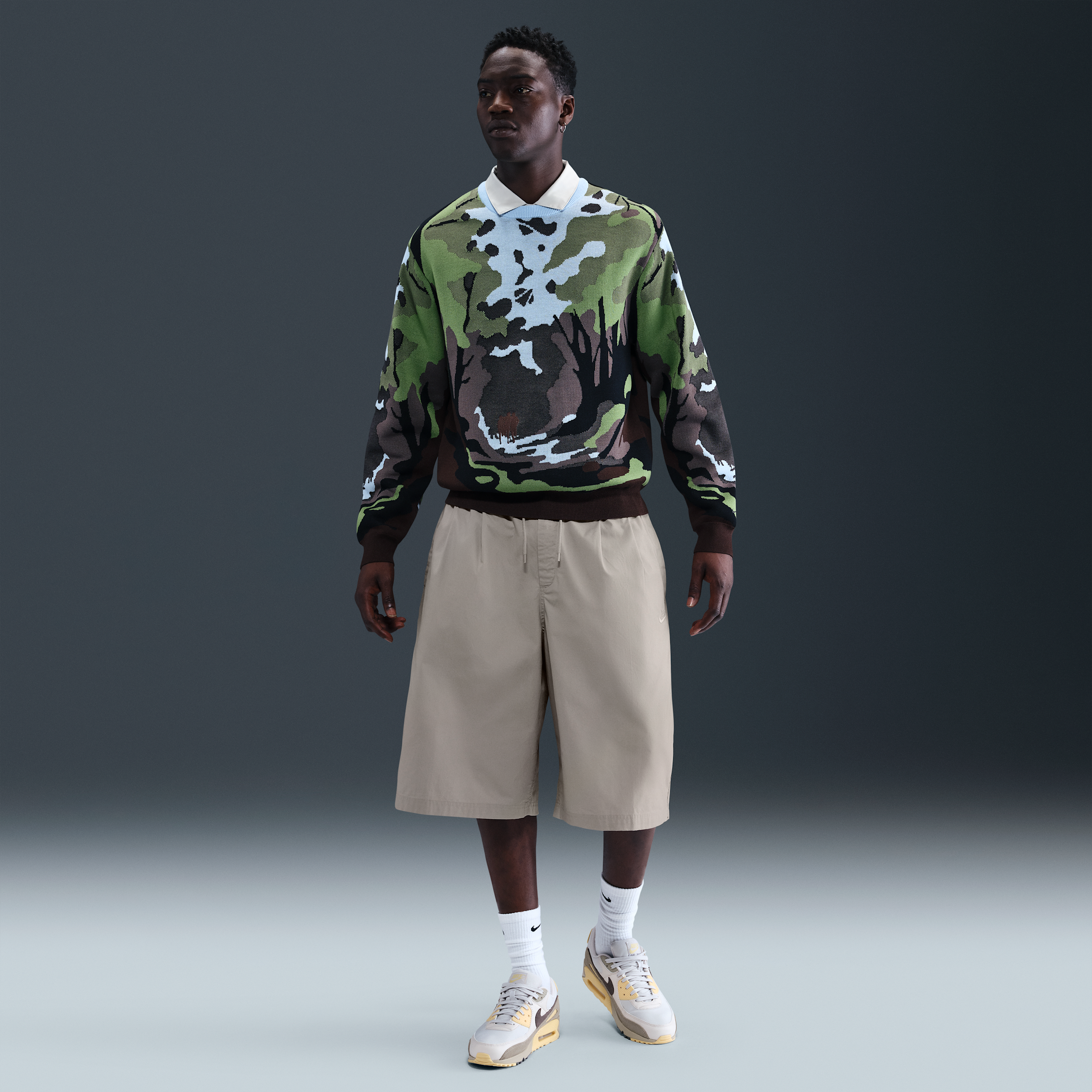 Thumbnail - Nike Club Herrenshorts - Grau