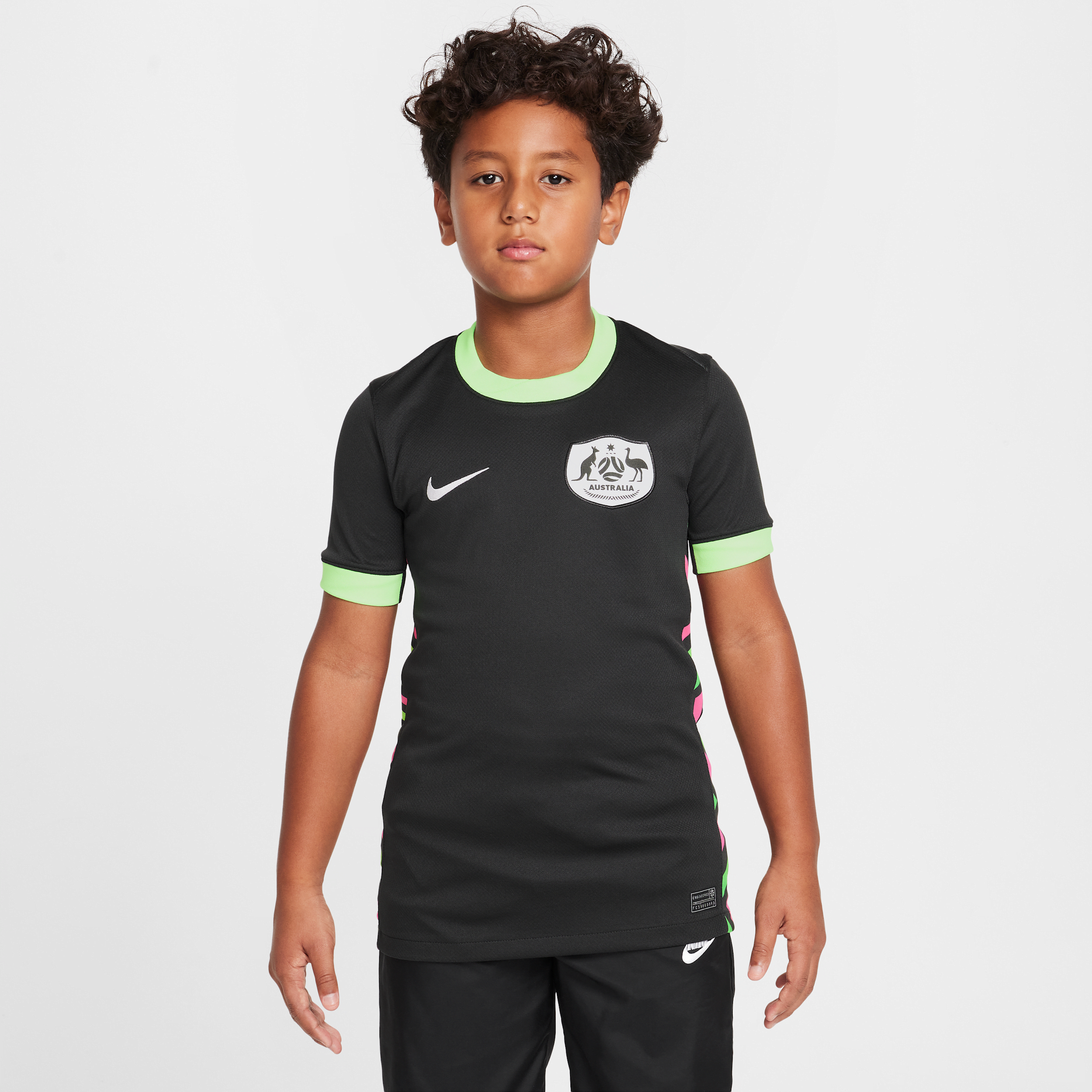 Australia 2025/26 Stadium Away Older Kids' Nike Dri-FIT Football Replica Shirt - Green - Polyester - 50% Recycled Polyester