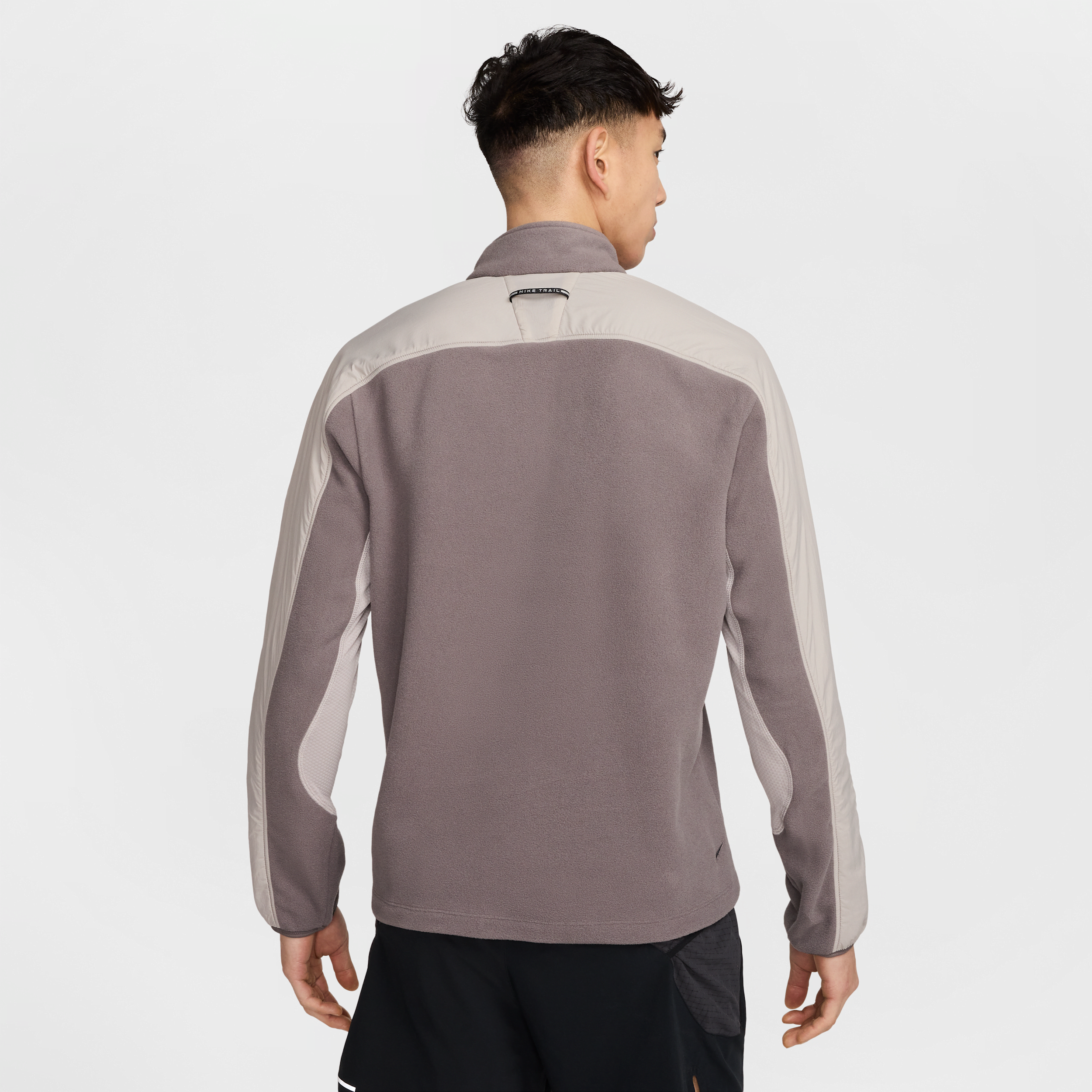 Haut de running en tissu Fleece à 1/4 de zip Nike Trail Polartec® pour homme - Gris