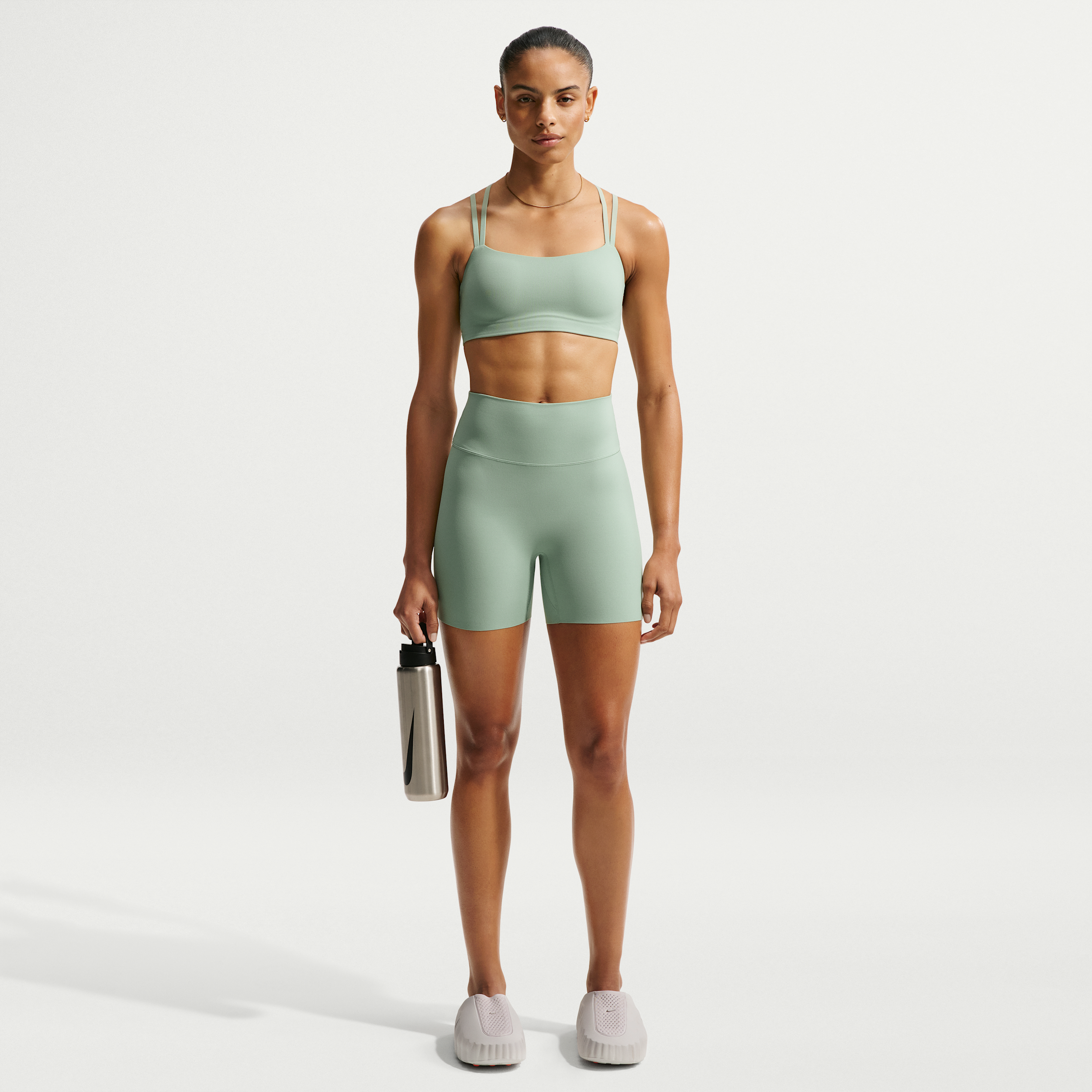 Shorts da ciclista 13 cm a vita alta Nike Zenvy – Donna - Verde