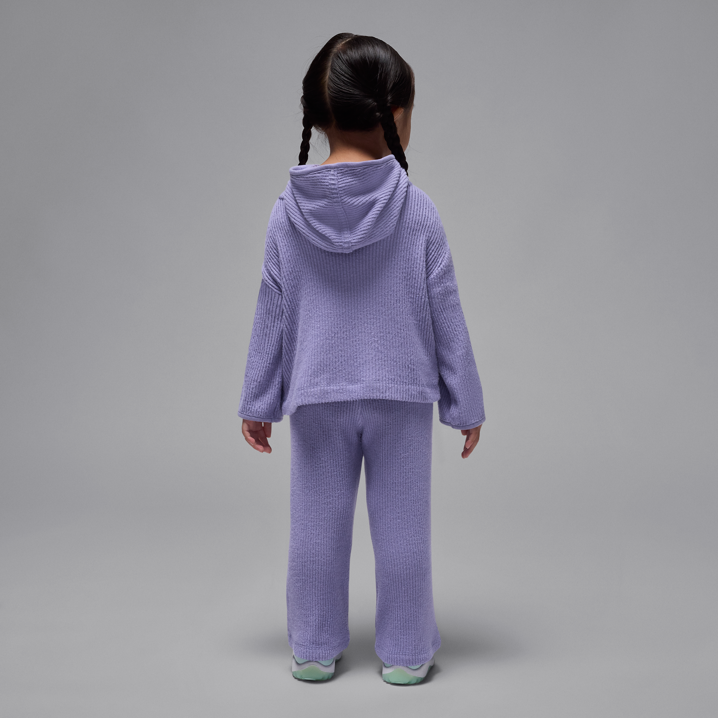 Thumbnail - Jordan Heir To The Crown 2-teiliges Ripp-Pullover-Set (Kleinkinder) - Lila