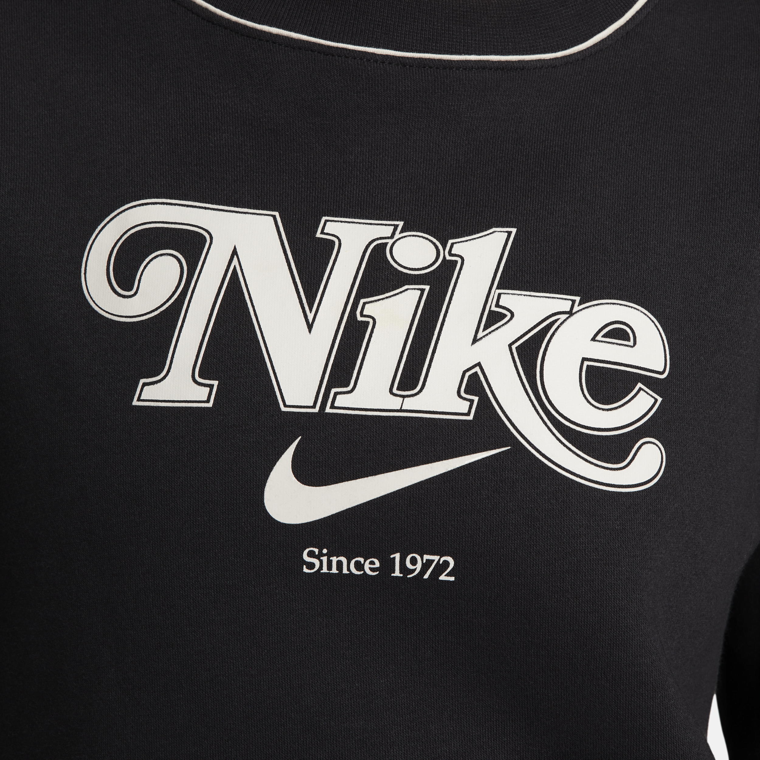 Nike Sportswear sweatshirt van fleece met ronde hals voor dames Zwart