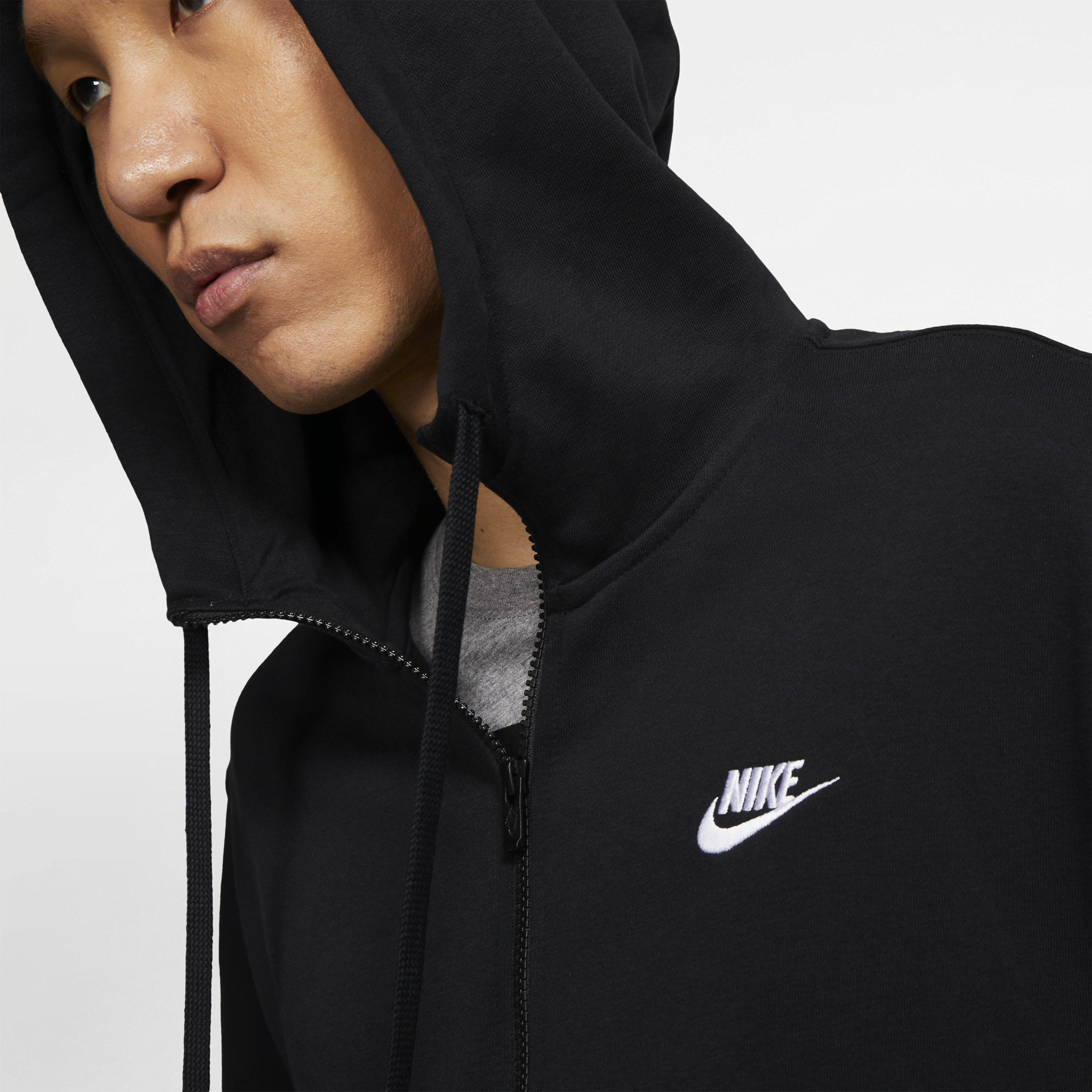 Sweat à capuche à zip Nike Sportswear Club pour homme - Noir