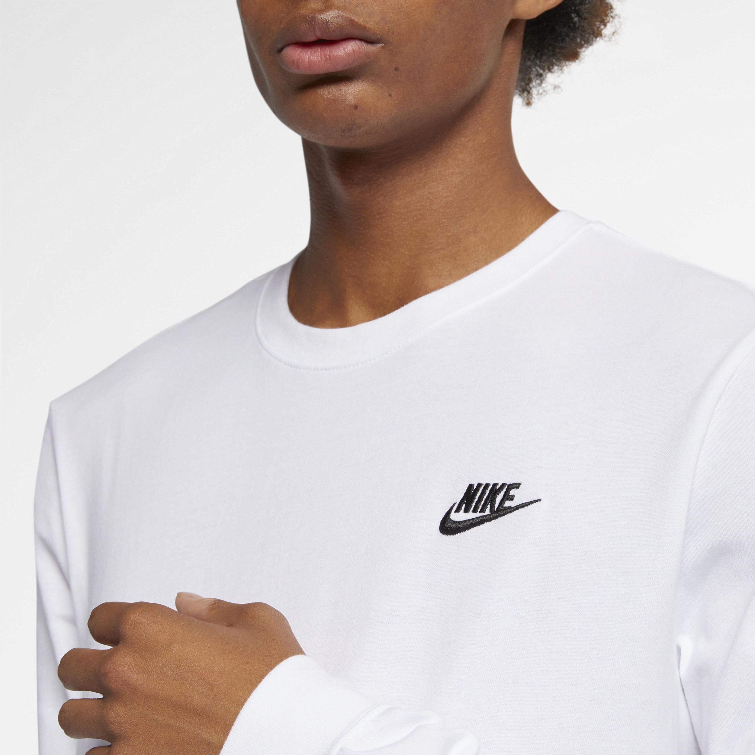 Tee-shirt à manches longues Nike Sportswear Club pour homme - Blanc