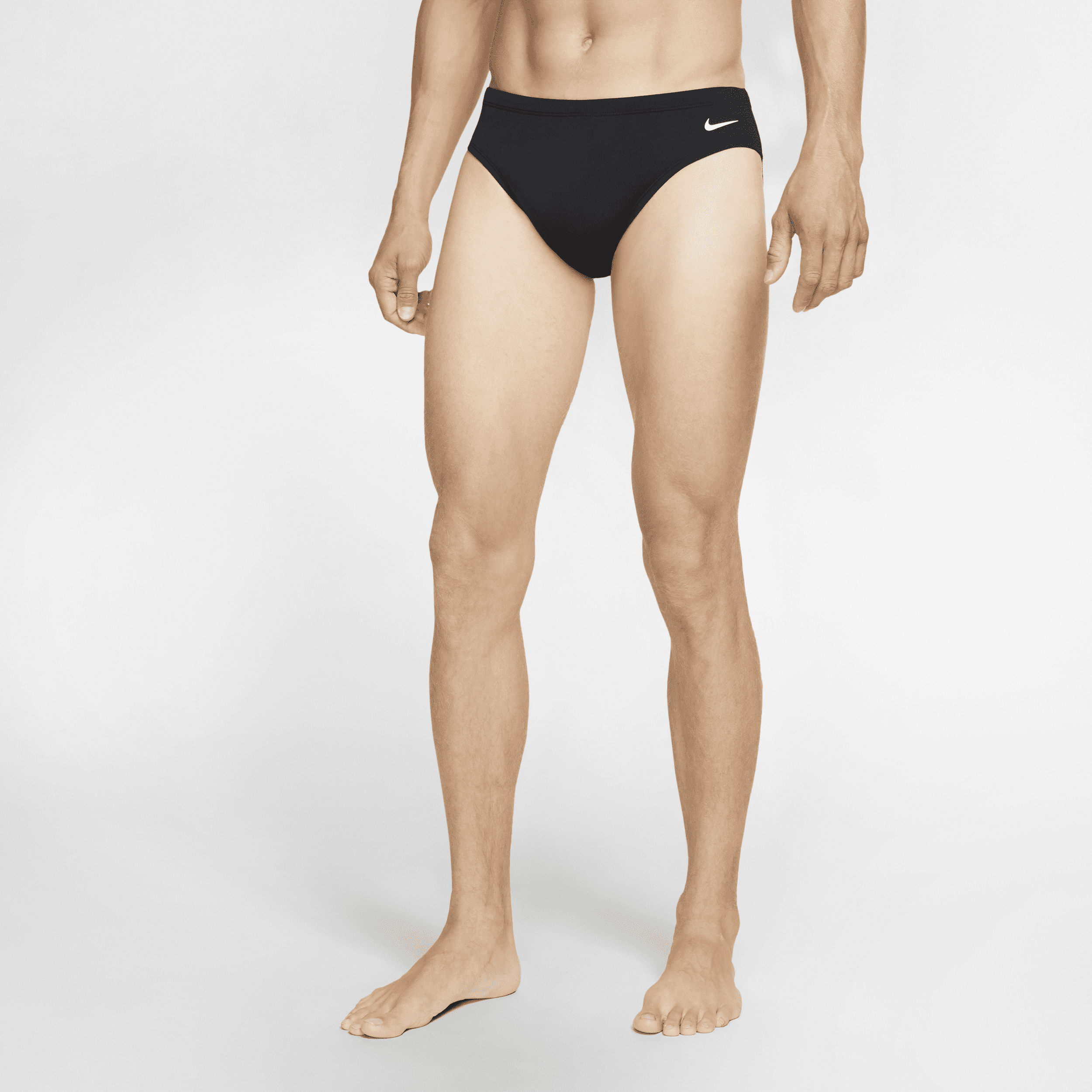 Nike Solid Men’s Swimming Briefs – Black – Polyester/Pbt