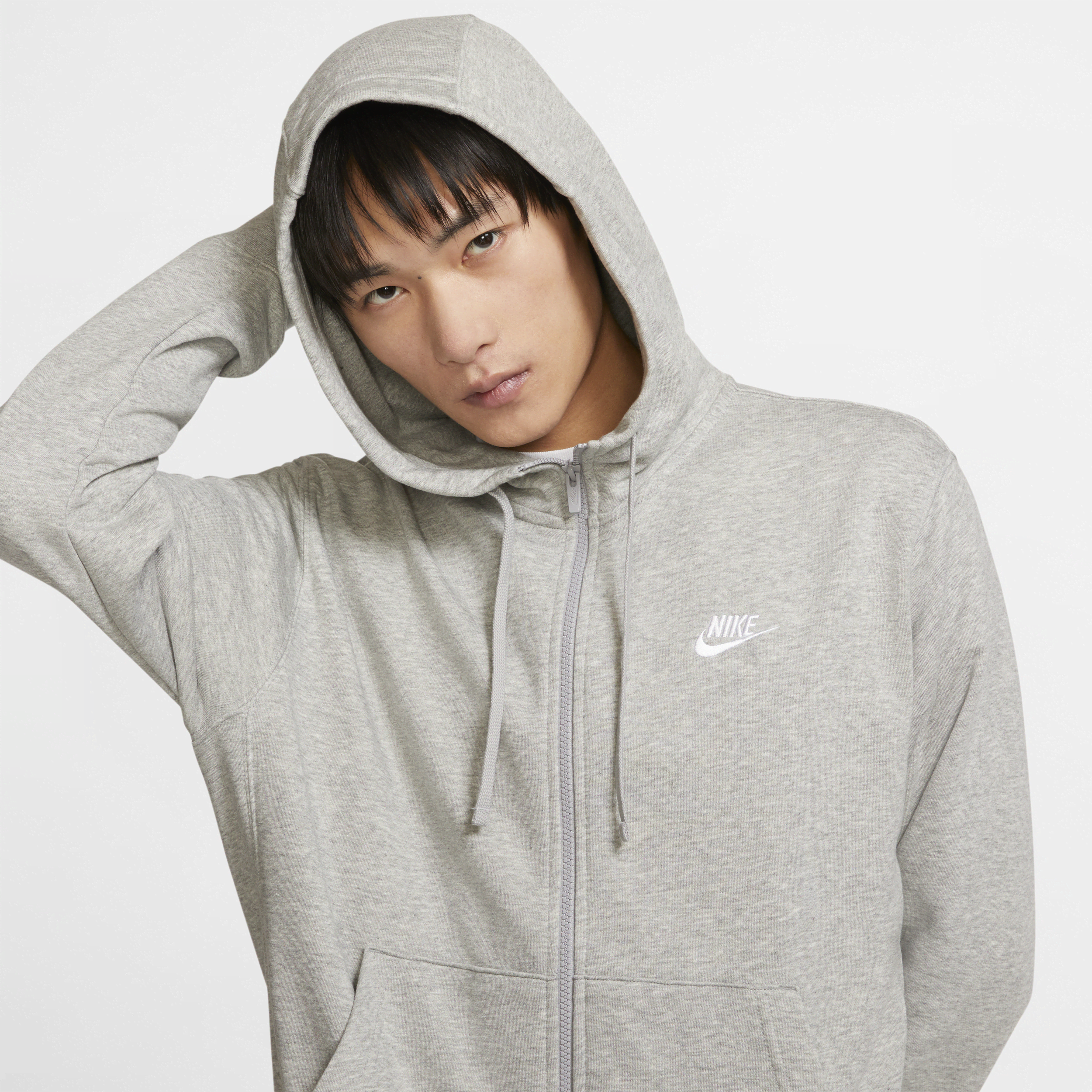 Sweat à capuche à zip Nike Sportswear Club pour homme - Gris