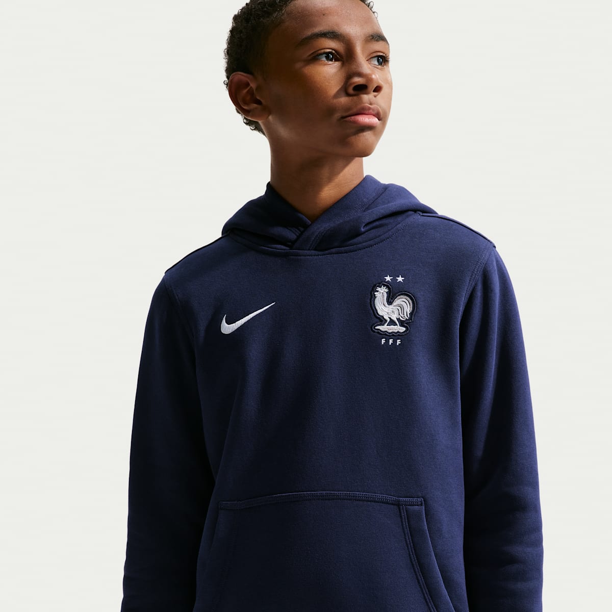 Sweat à capuche Nike Football FFF Club pour ado (garçon) - Bleu