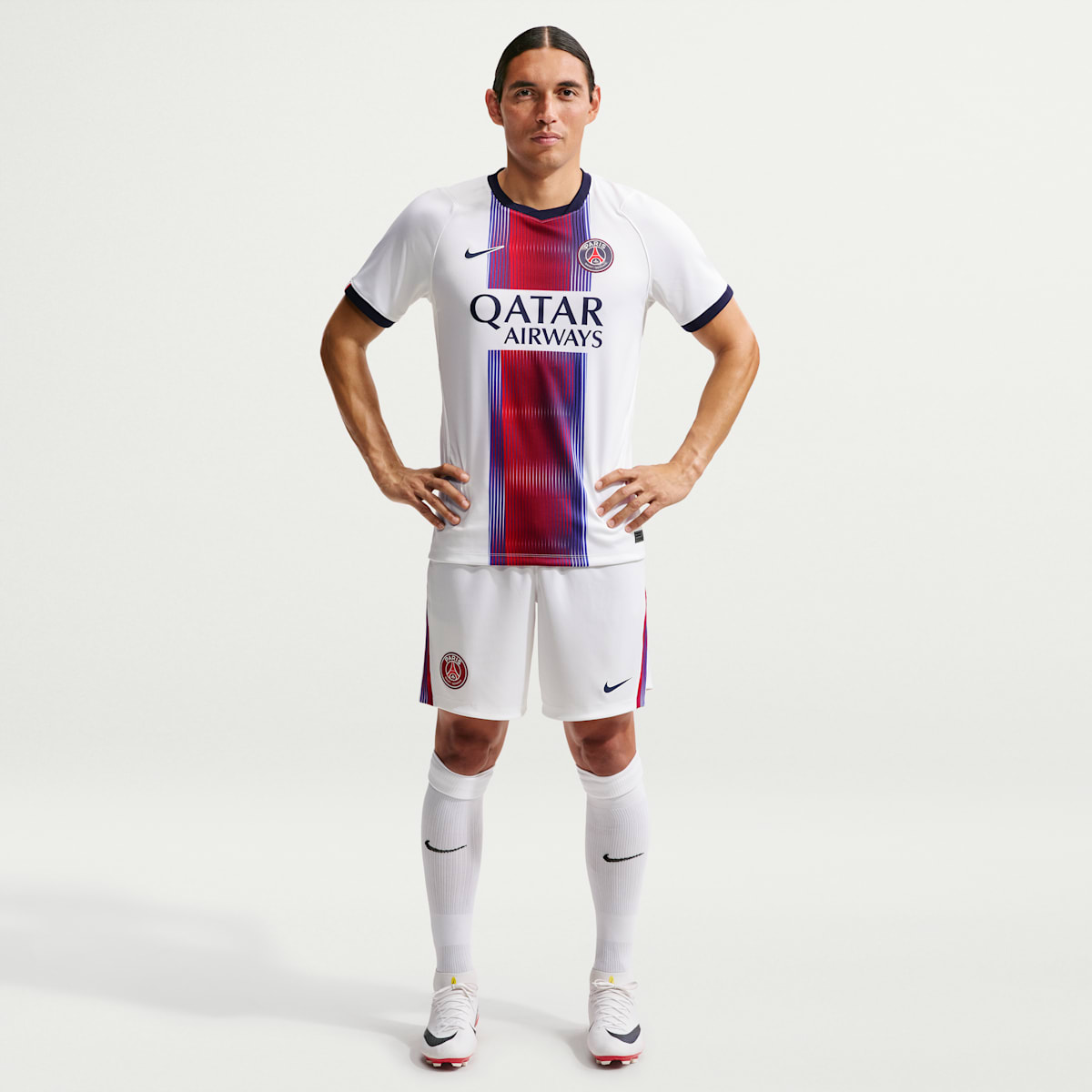 Short de foot Replica Nike Dri-FIT Paris Saint-Germain 2026/27 Stadium Extérieur pour homme - Blanc
