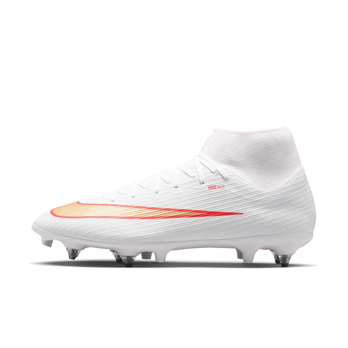 Chaussure de foot montante à crampons pour terrain gras Nike Mercurial Superfly 11 Academy - Blanc