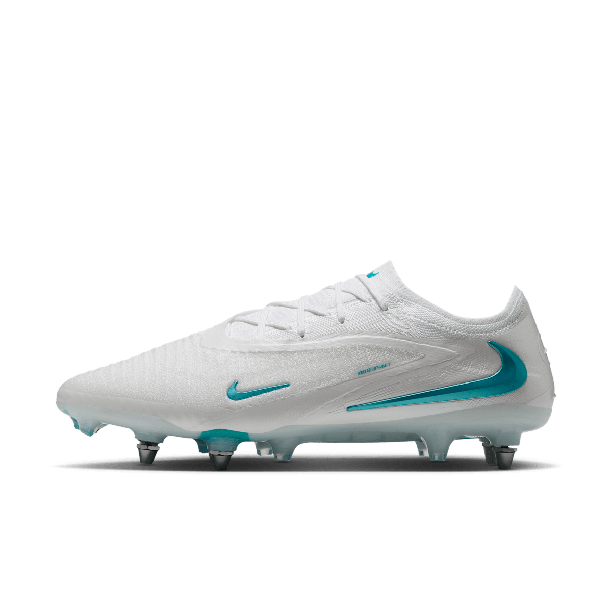 Crampons de foot pour terrain gras Nike Phantom 6 Low Elite - Blanc