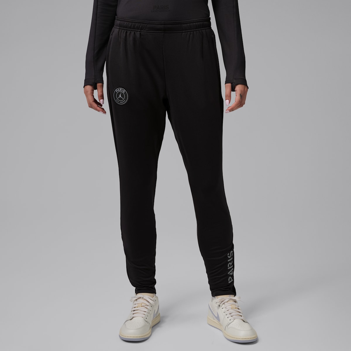 4e pantalon de foot en maille Jordan Dri-FIT Paris Saint-Germain Strike pour femme - Noir