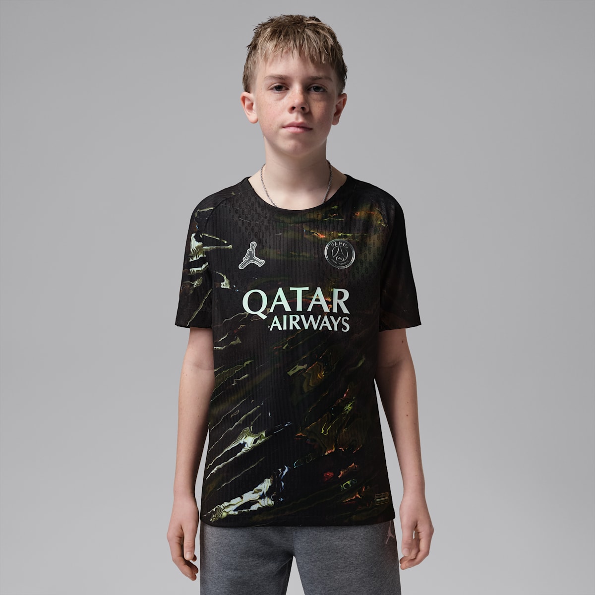 Maillot de foot Authentic Jordan Dri-FIT ADV Paris Saint-Germain 2026 Match Night Edition pour ado - Noir