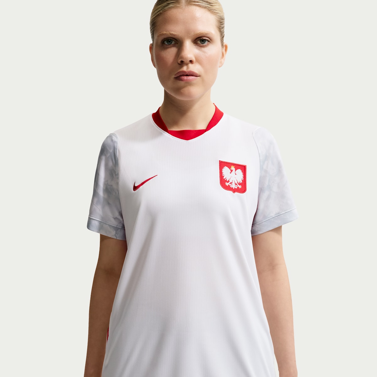 Haut de foot Replica Nike Dri-FIT Pologne 2026 Stadium Domicile pour femme - Blanc