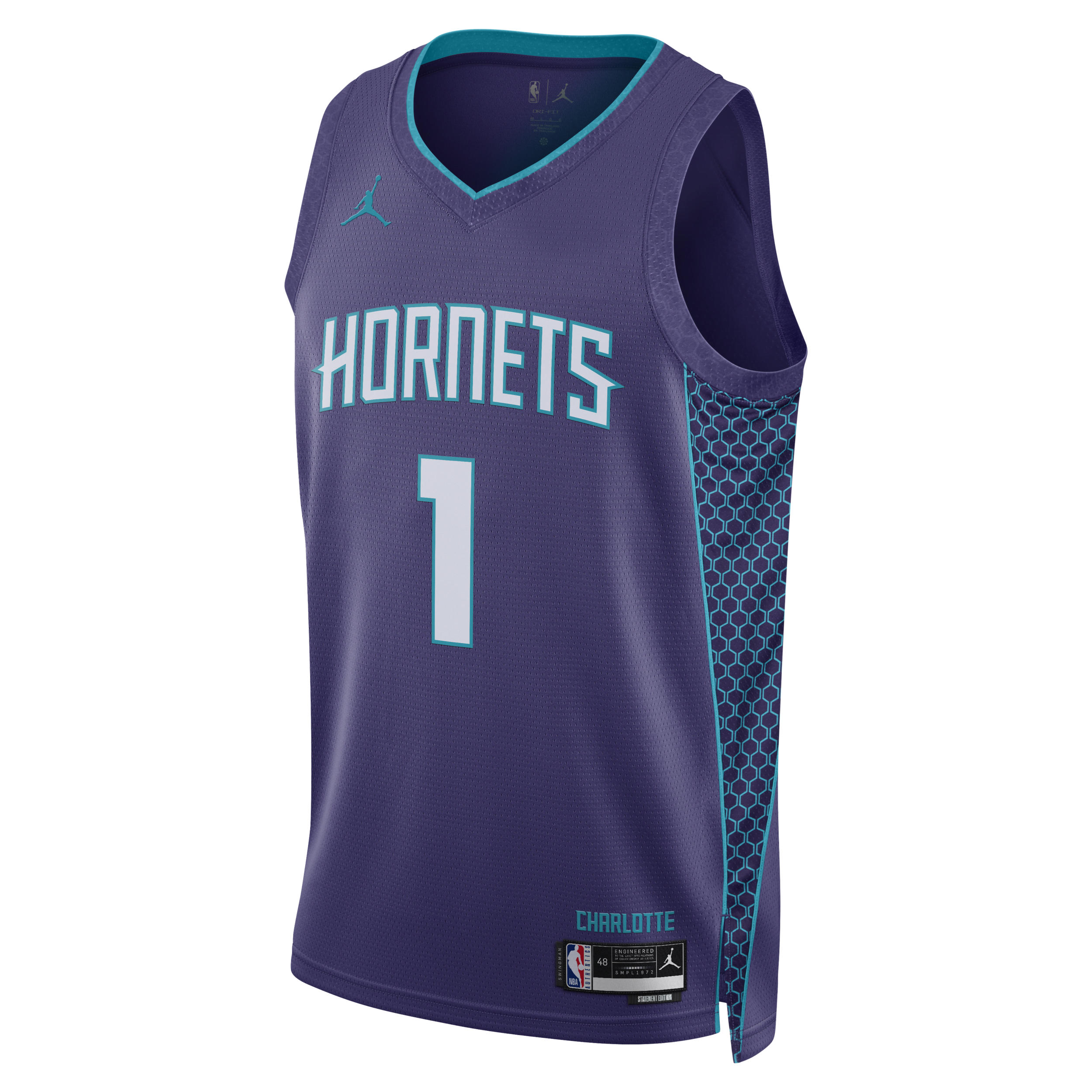 Nike Charlotte Hornets Statement Edition Jordan Swingman Dri-FIT NBA jersey voor heren - Paars