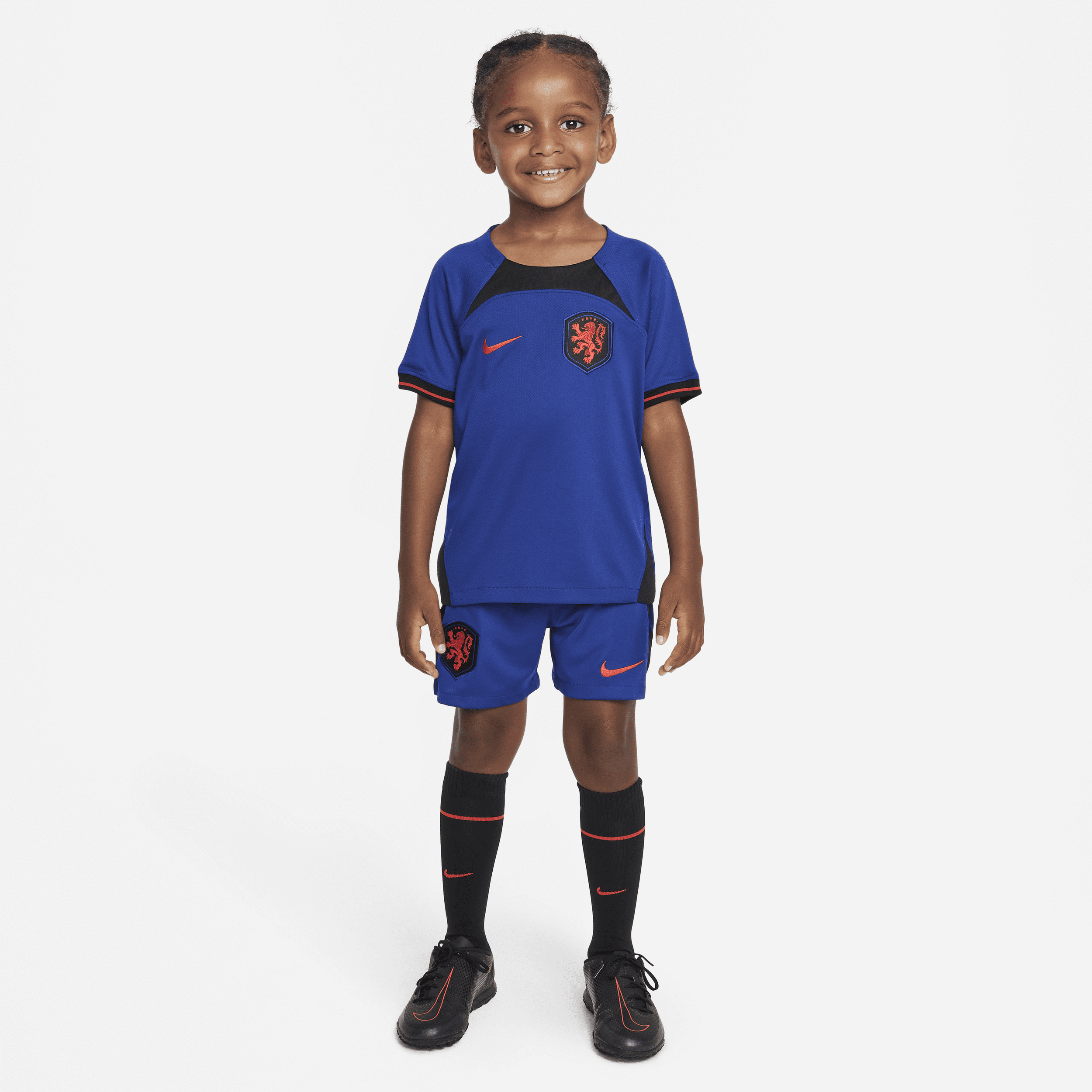 Nike Netherlands 2022/23 Away-fodboldsæt til mindre børn - blå