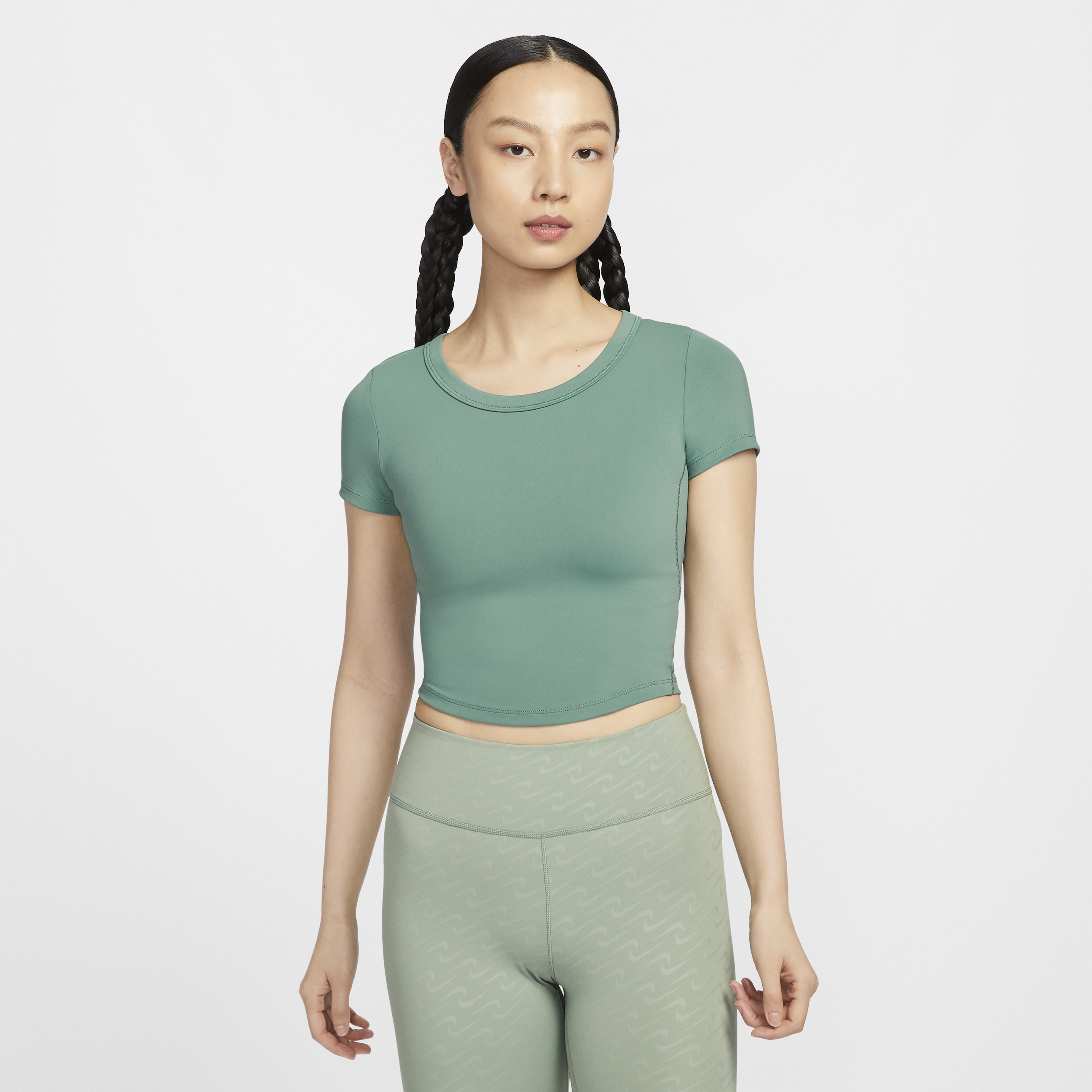 【ナイキ(NIKE)公式ストア】ナイキ ワン フィッテド ウィメンズ Dri-FIT ショートスリーブ クロップド トップ FN2805-361 グリーン 【ナイキ(NIKE)公式ストア】ナイキ ワン フィッテド ウィメンズ Dri-FIT ショートスリーブ クロップド トップ FN2805-361 グリーン