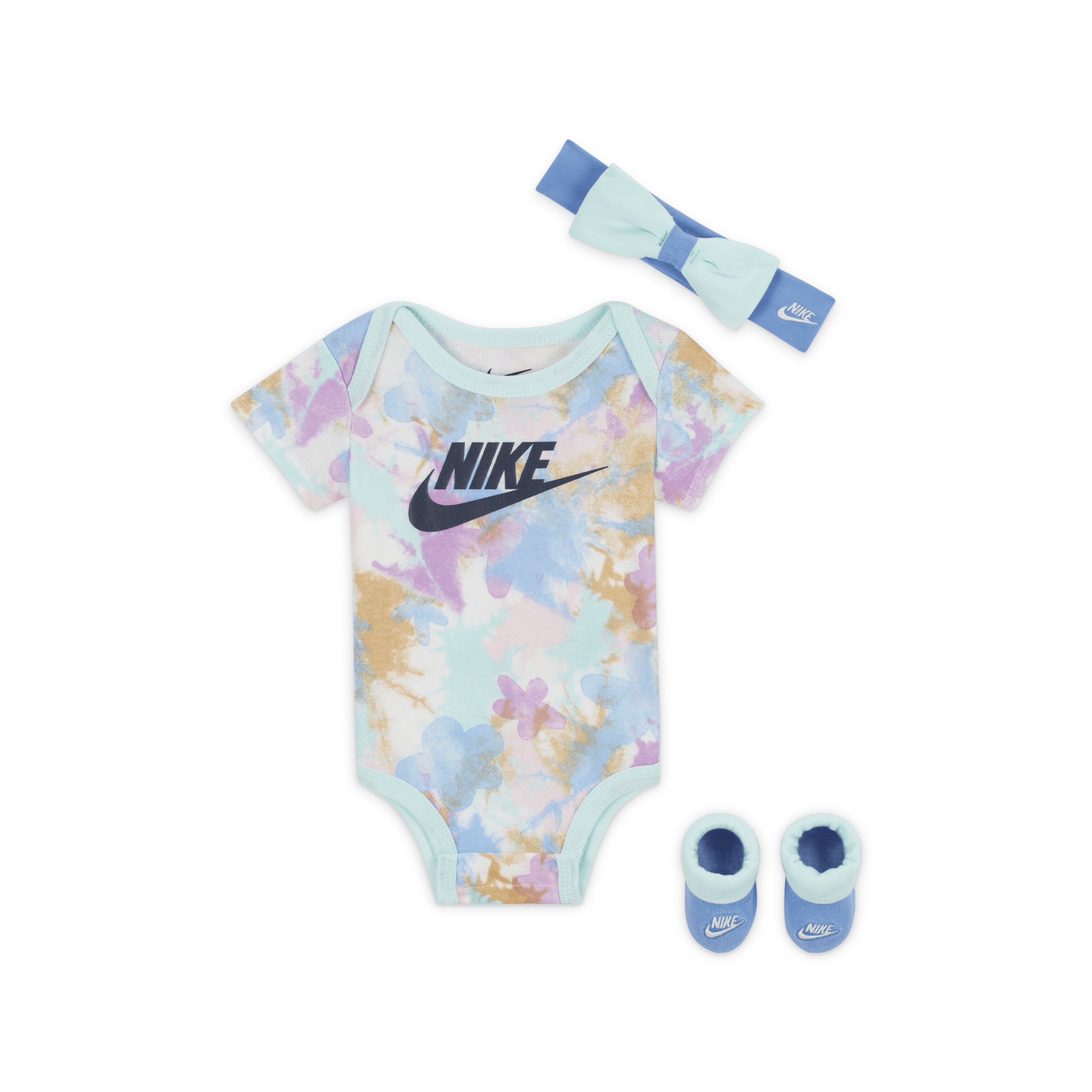 Completo in 3 pezzi Nike Sci Dye 3-Piece Boxed Set – Bebè - Bianco