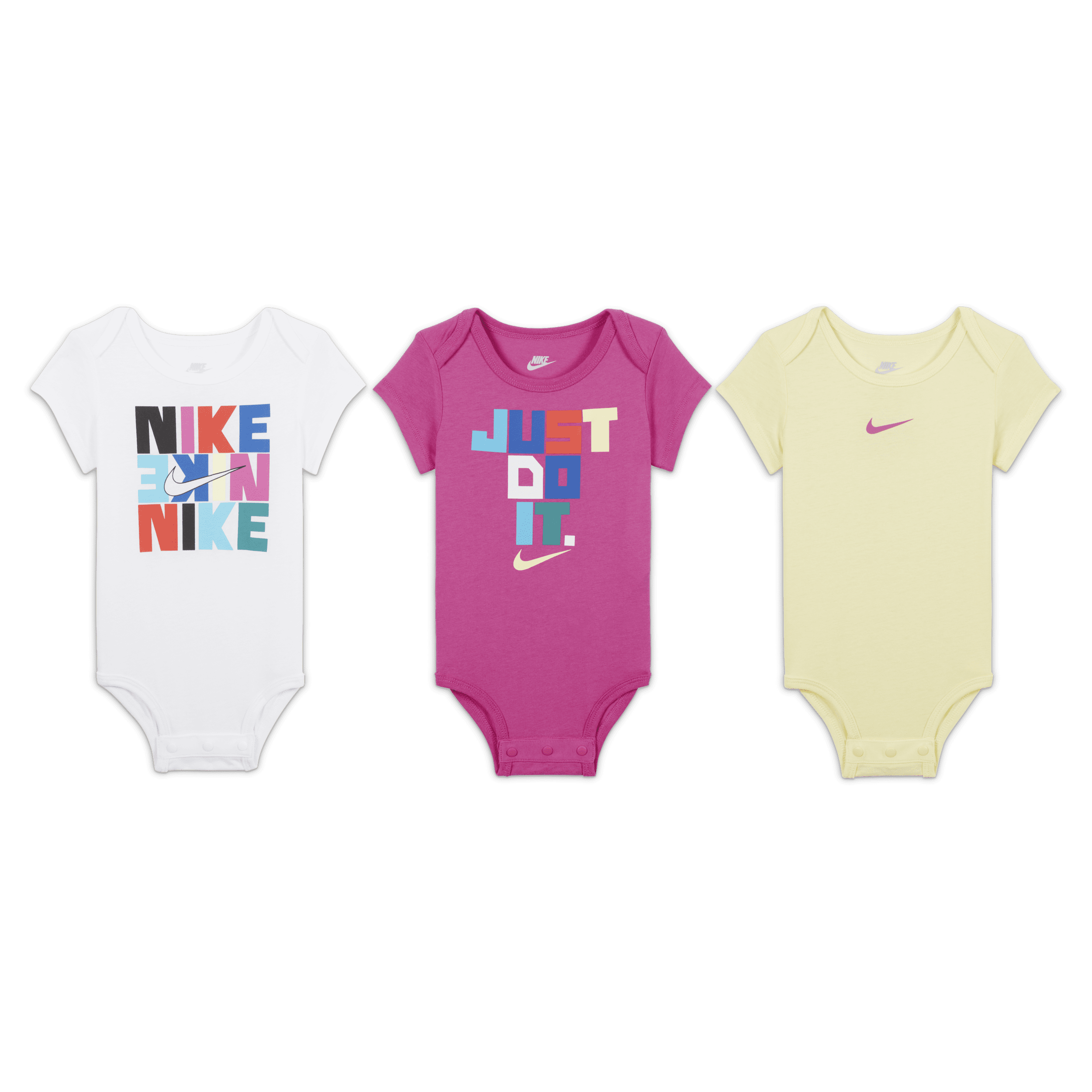 Nike driedelige rompertjesset voor baby's (3-6 maanden) - Wit