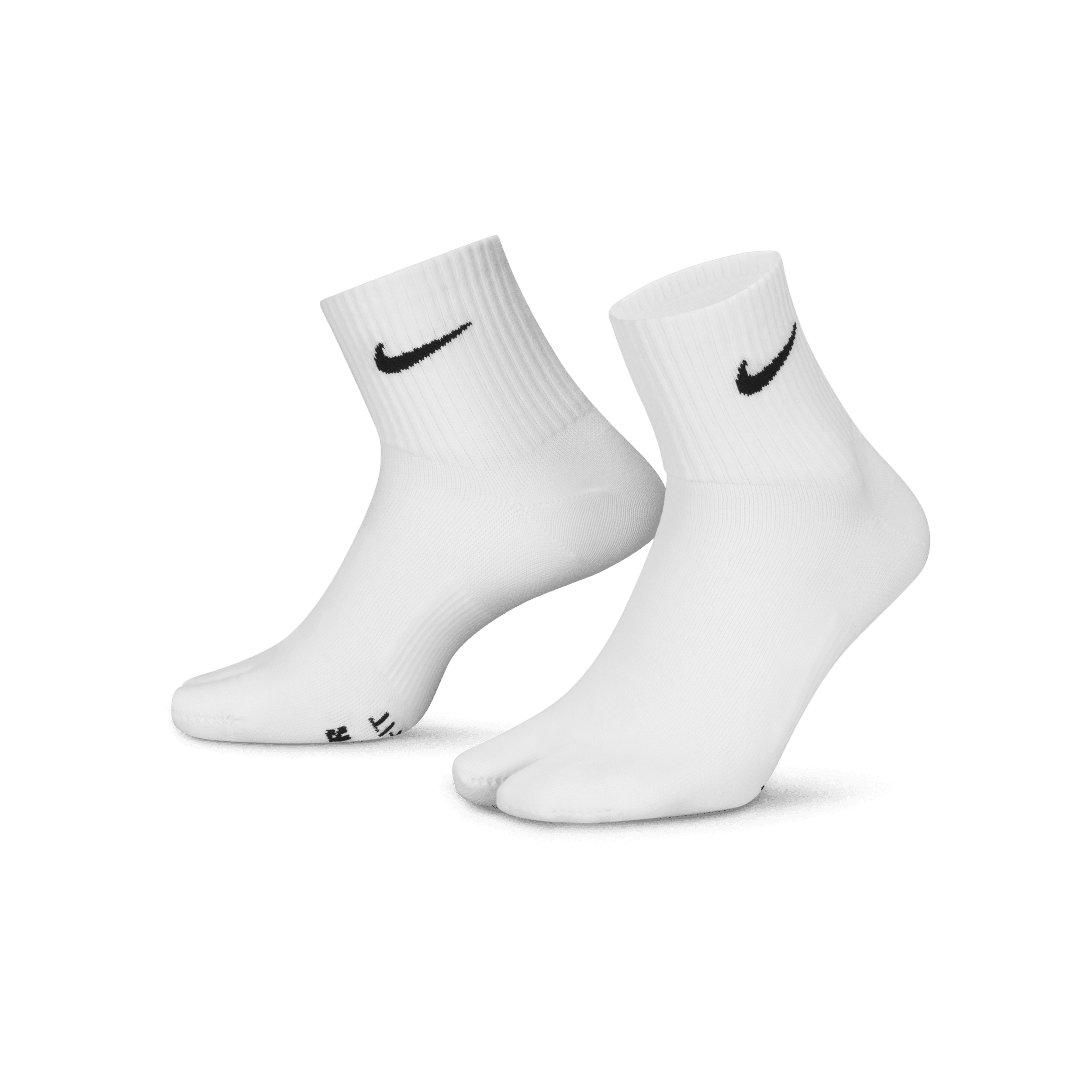 Lette Nike Everyday Plus-ankelstrømper med opdelt tå - hvid