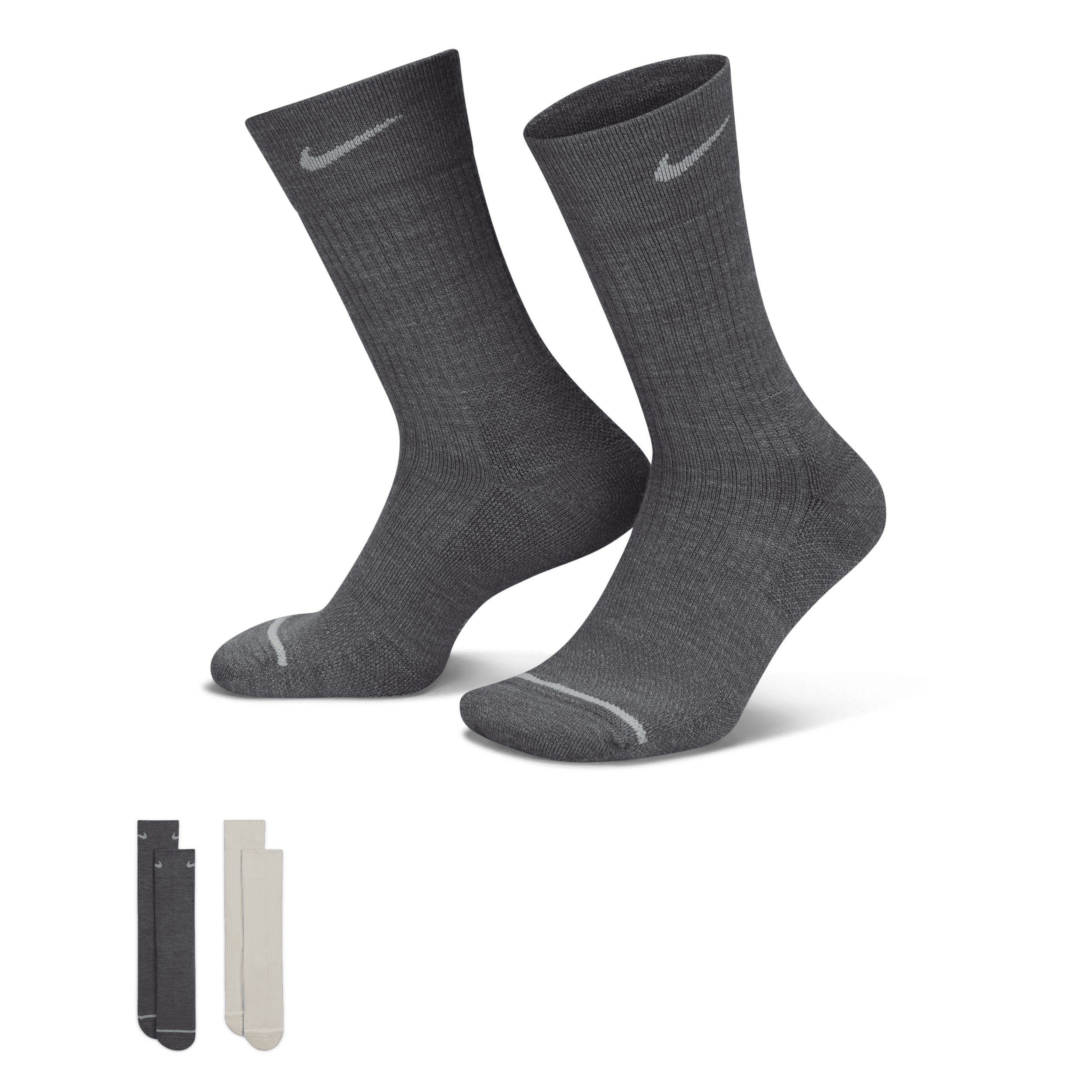 Nike Everyday Wool crew sokken met demping (2 paar) - Meerkleurig
