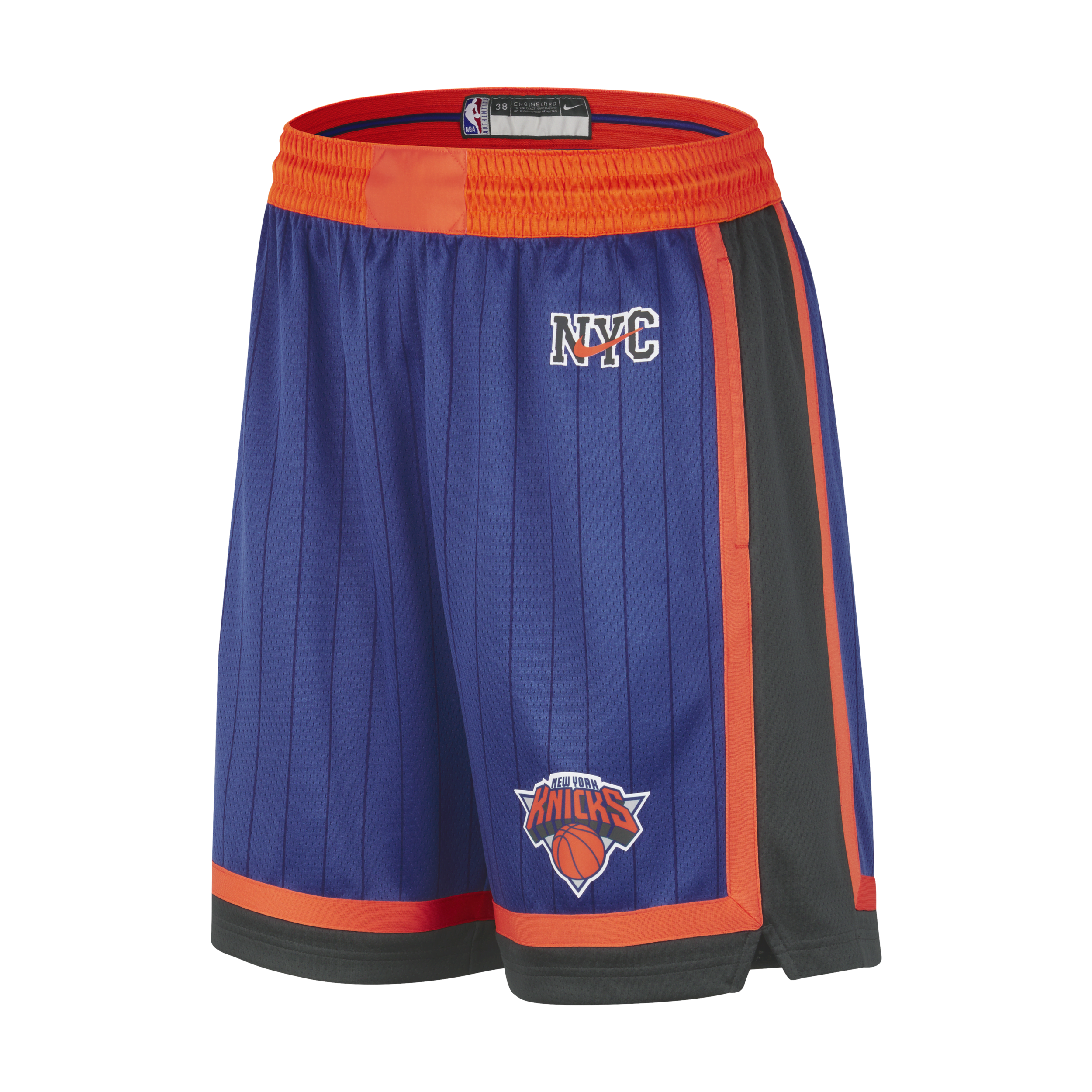 New York Knicks 2023/24 City Edition Swingman Nike Dri-FIT NBA-herenshorts - Blauw