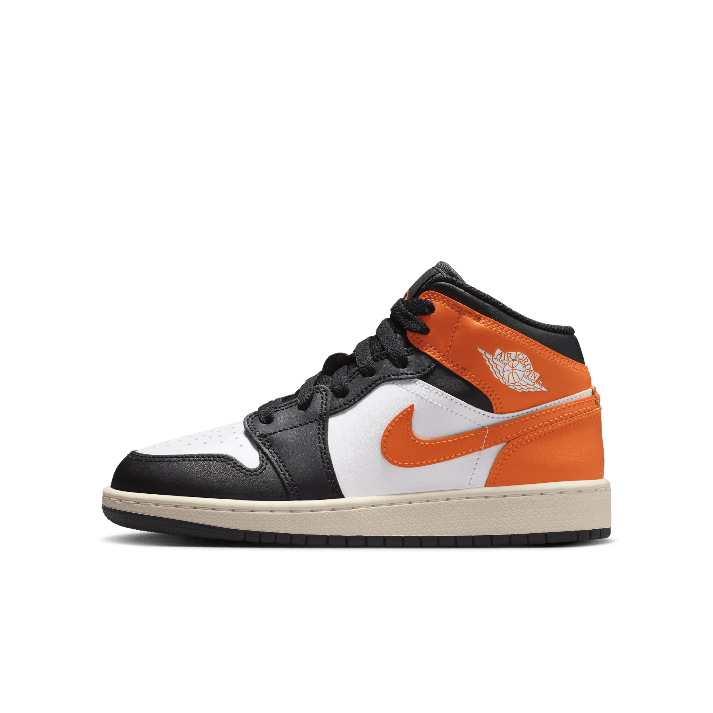 Nike Air Jordan 1 Mid Older Kids' Shoes - Orange | DQ8423-801