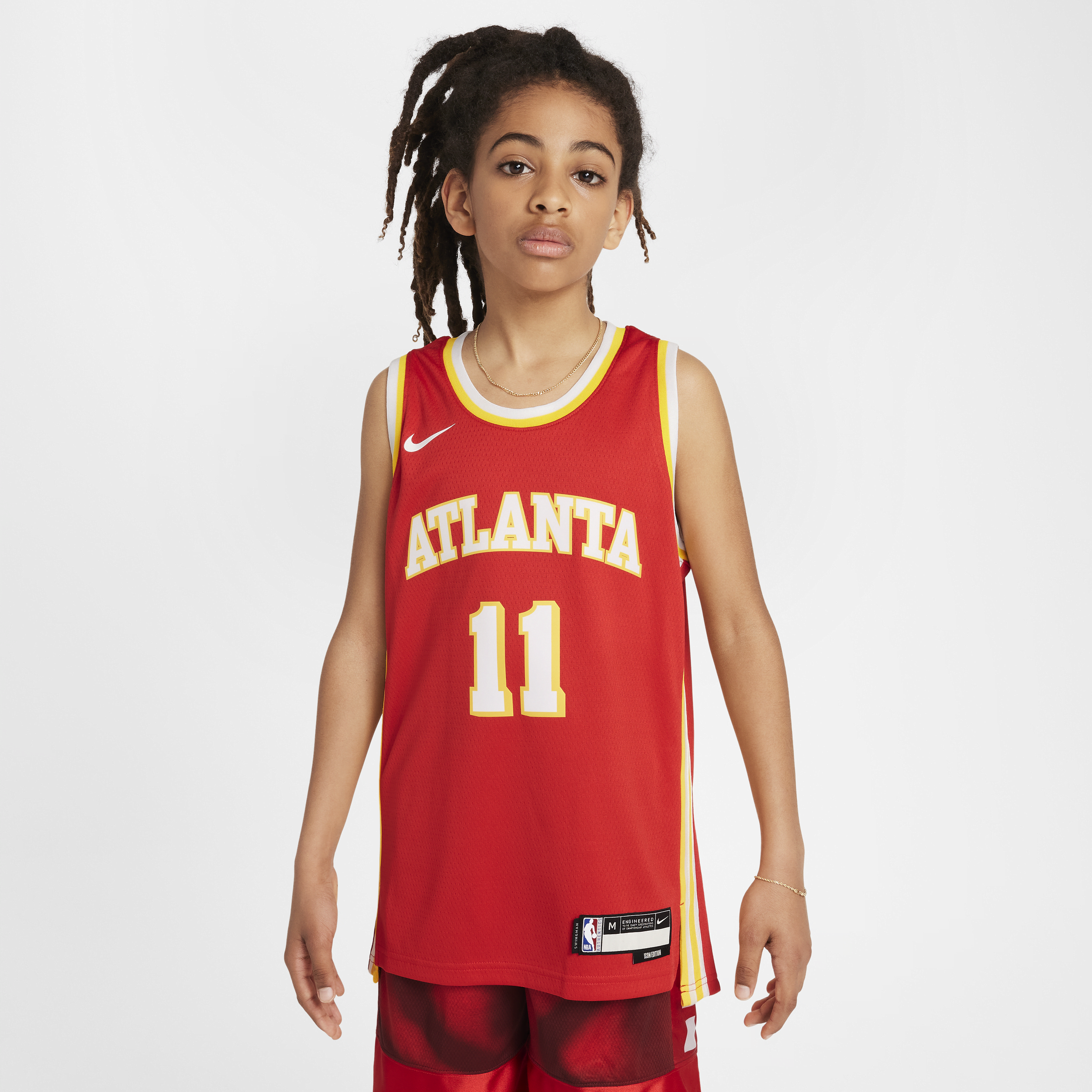 Atlanta Hawks 2023/24 Icon Edition Camiseta Swingman Nike de la NBA - Niño/a - Rojo