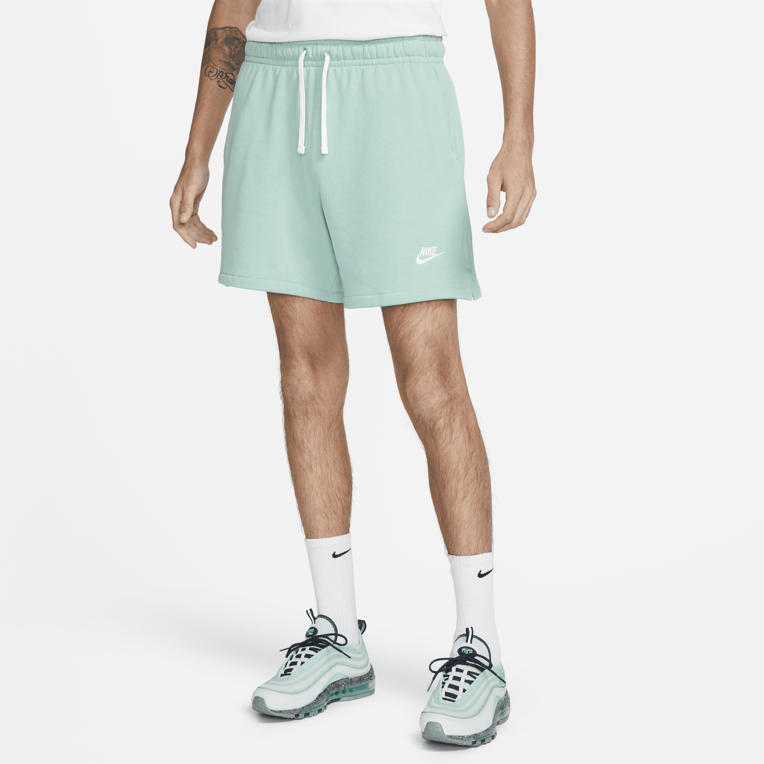 Nike Club Fleece Flow-shorts i french terry til mænd - grøn