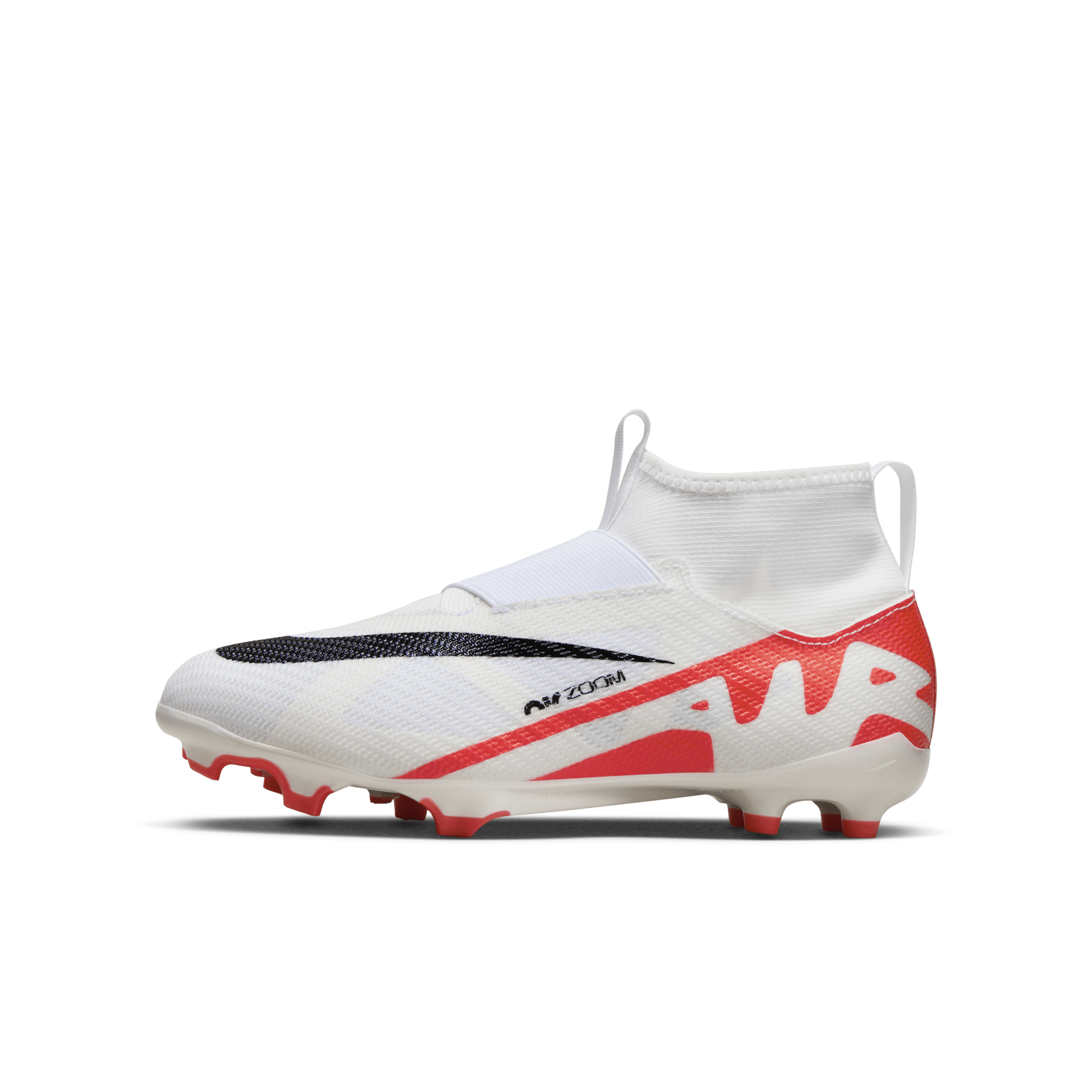 Nike Jr. Mercurial Superfly 9 Pro-fodboldstøvler (high-top) til græs til mindre/større børn - rød
