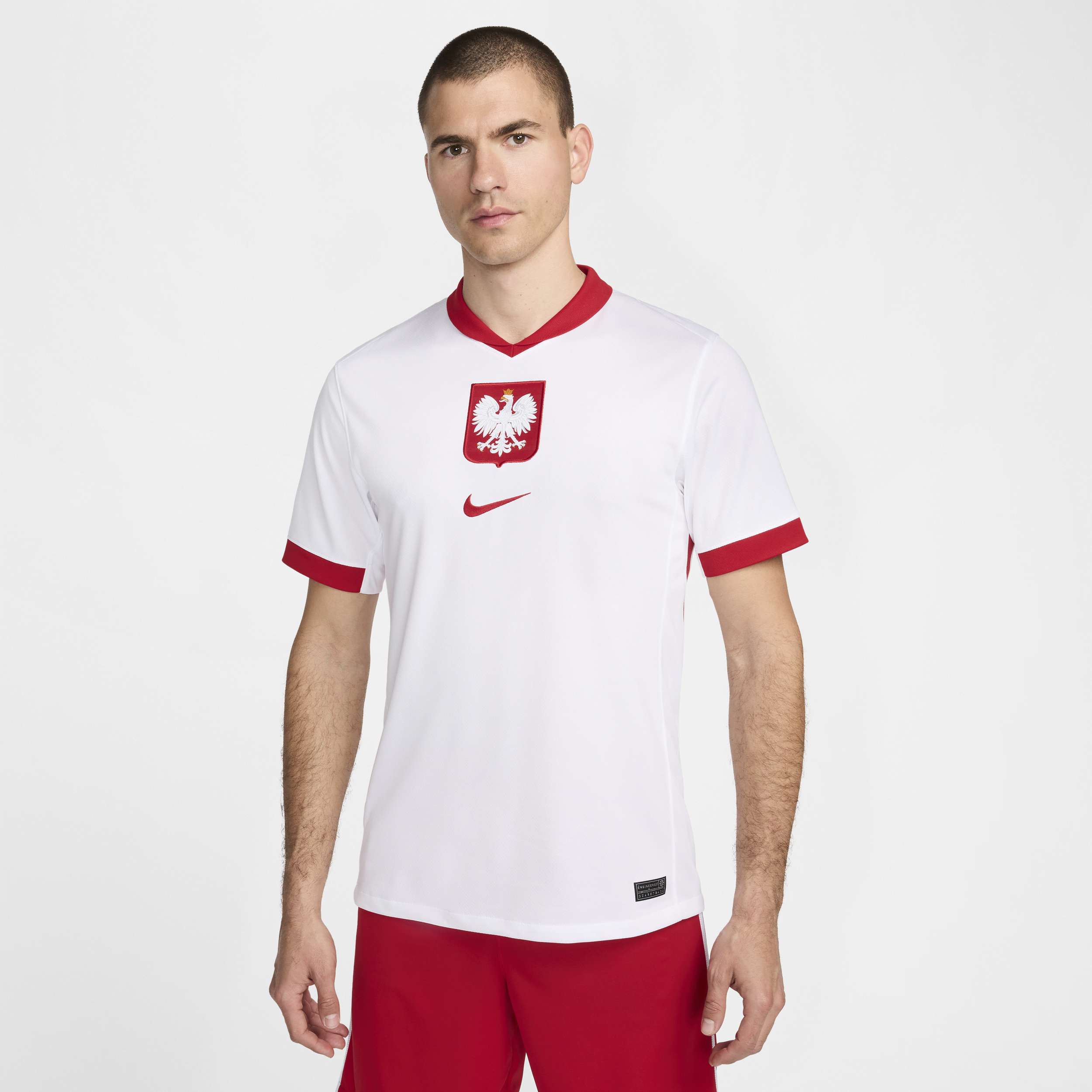 Maglia da calcio replica Nike Dri-FIT Polonia 2024/25 Stadium da uomo – Home - Bianco