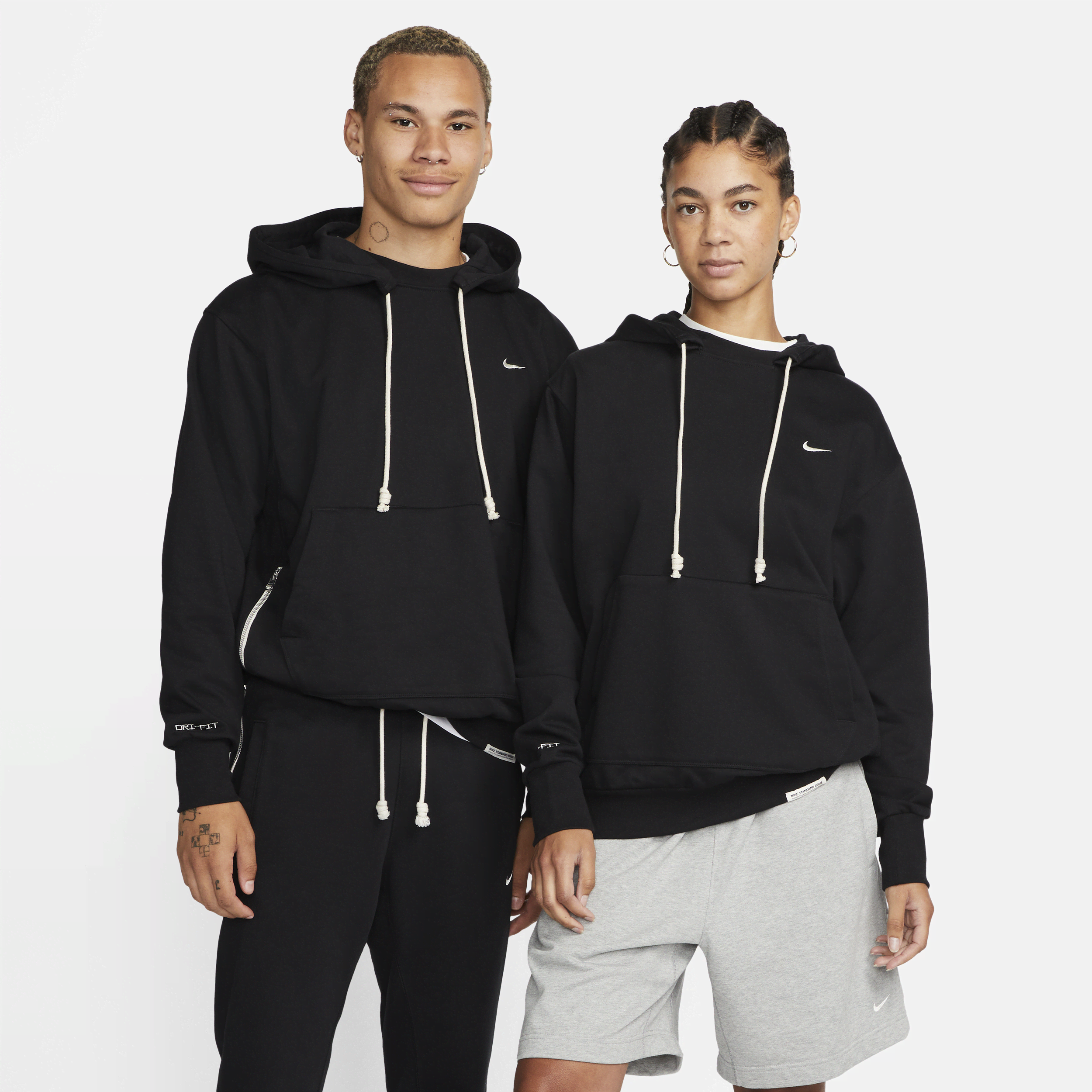 Nike Standard Issue Dri-FIT Pullover-basketballhættetrøje til mænd - sort