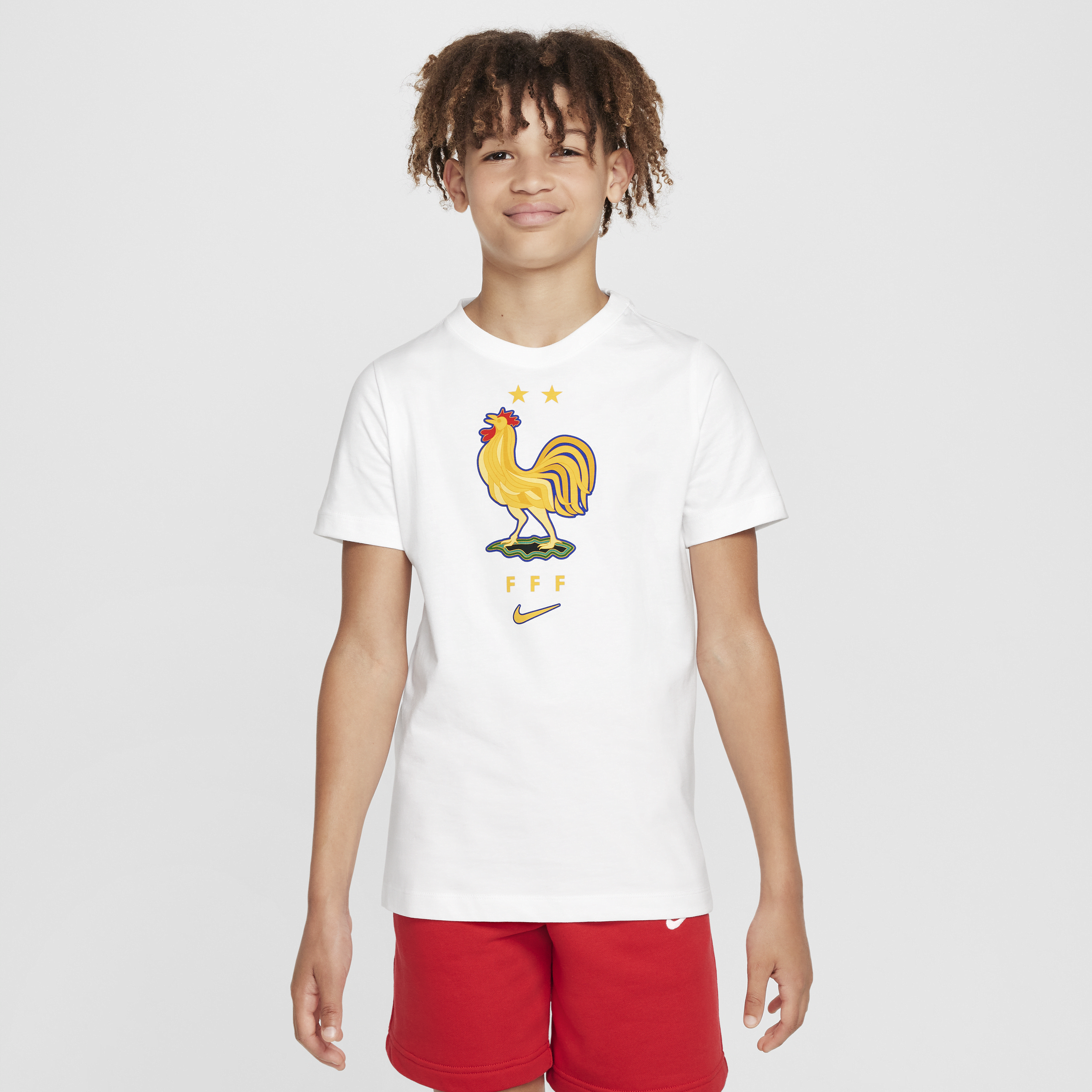 FFF Nike Football-T-shirt til større børn - hvid