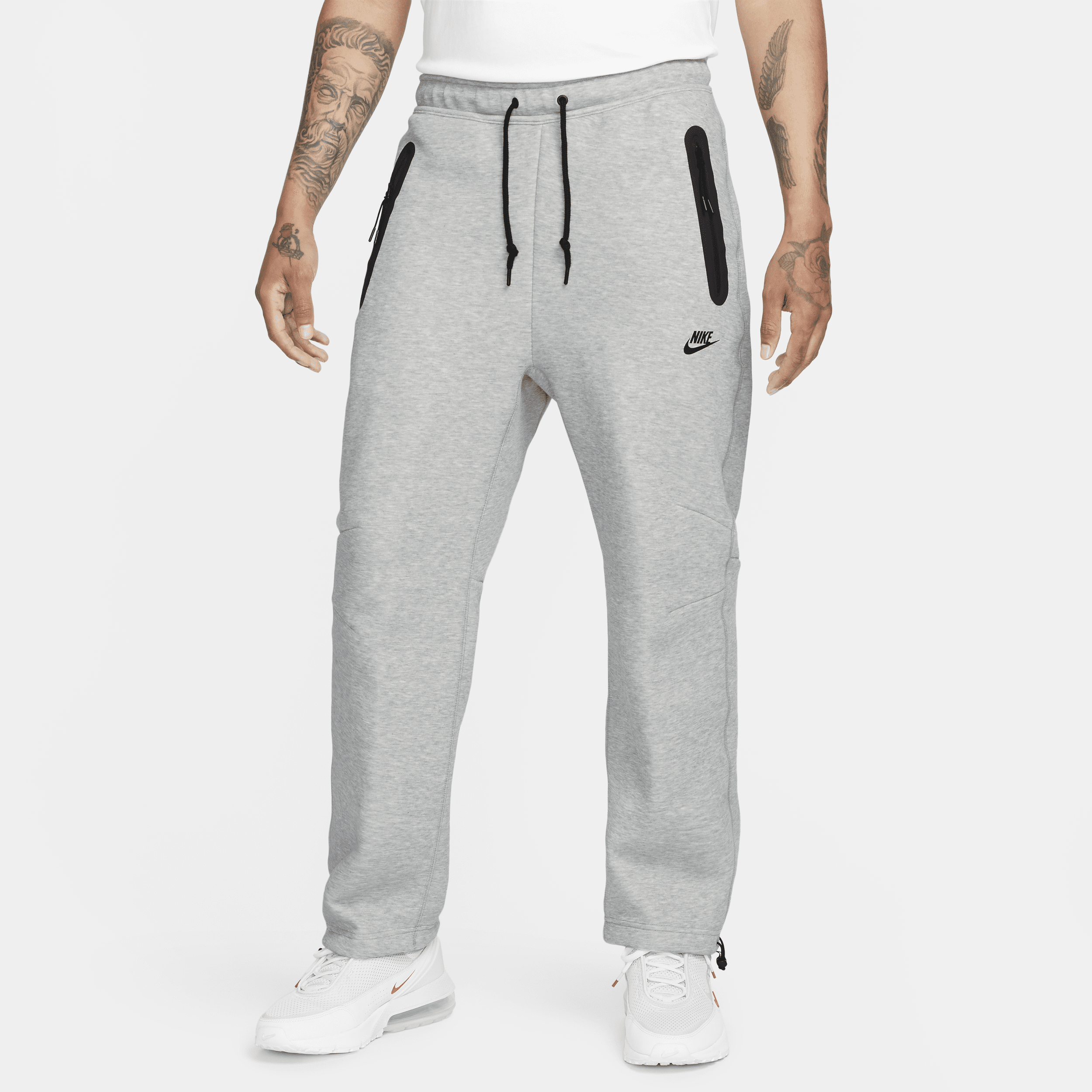 Nike Sportswear Tech Fleece-sweatpants med åben kant til mænd - grå