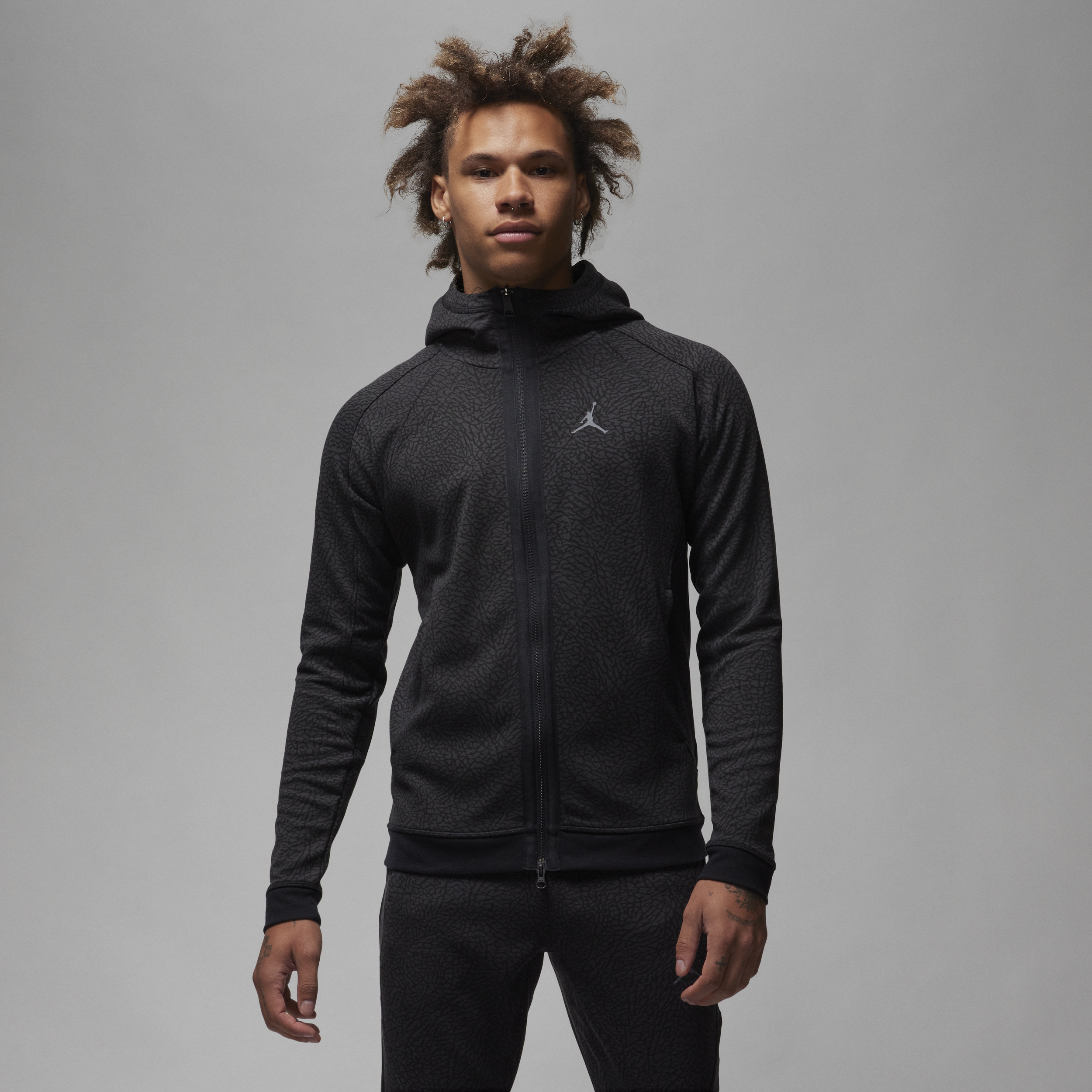 Nike Felpa con cappuccio e zip a tutta lunghezza Jordan Dri-FIT Sport – Uomo - Nero