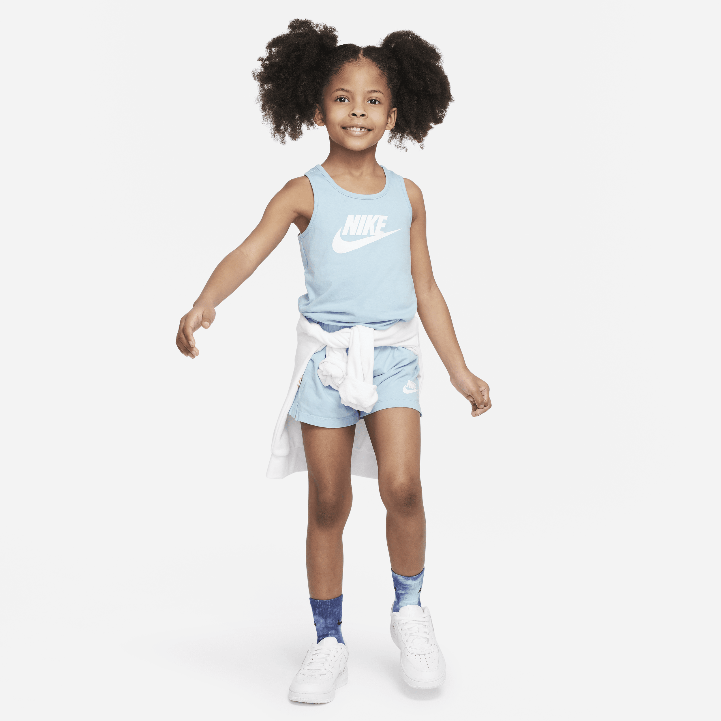Sæt med Nike-tanktop og shorts til mindre børn - blå