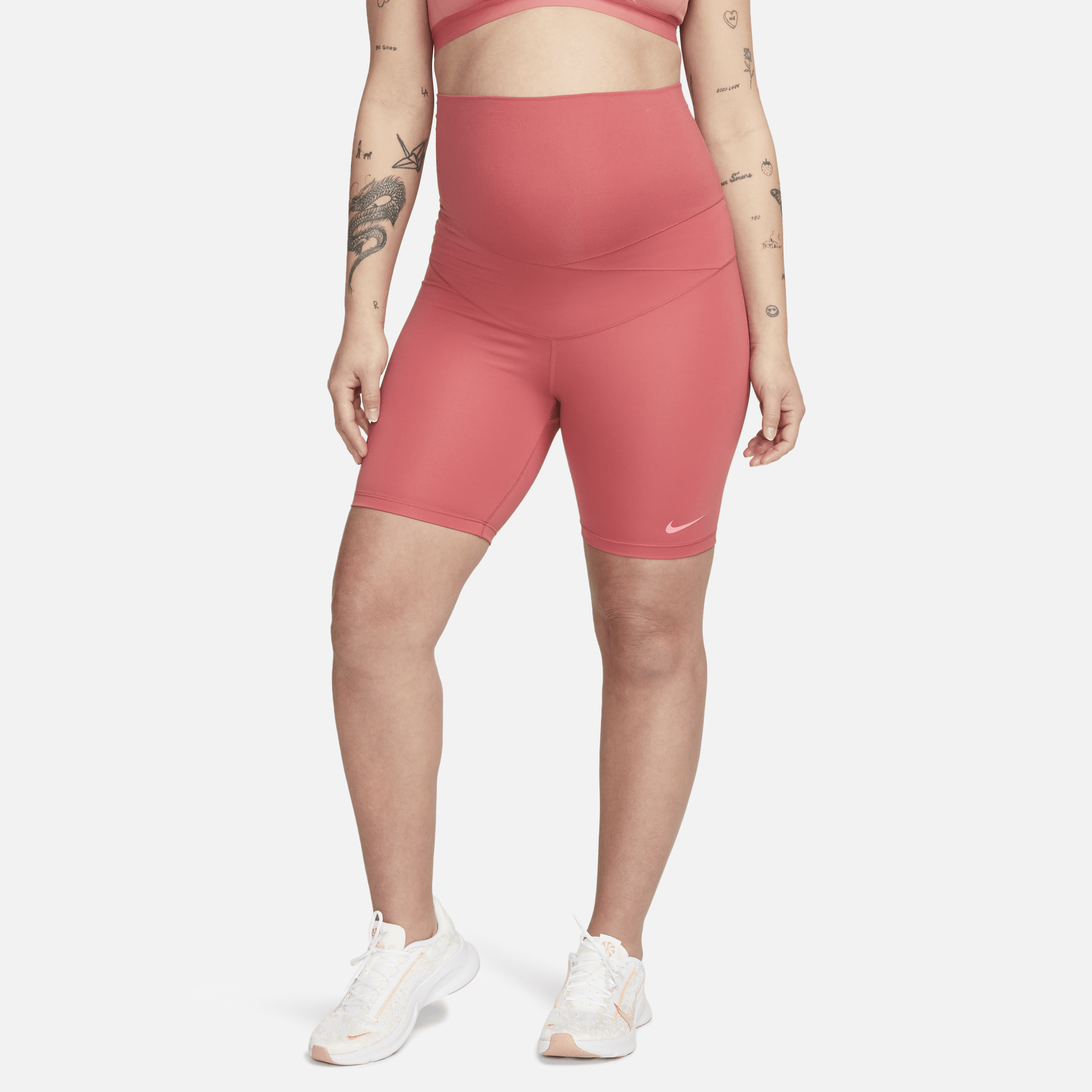 Nike One (M) Bikershorts voor dames (18 cm, zwangerschapskleding) - Rood